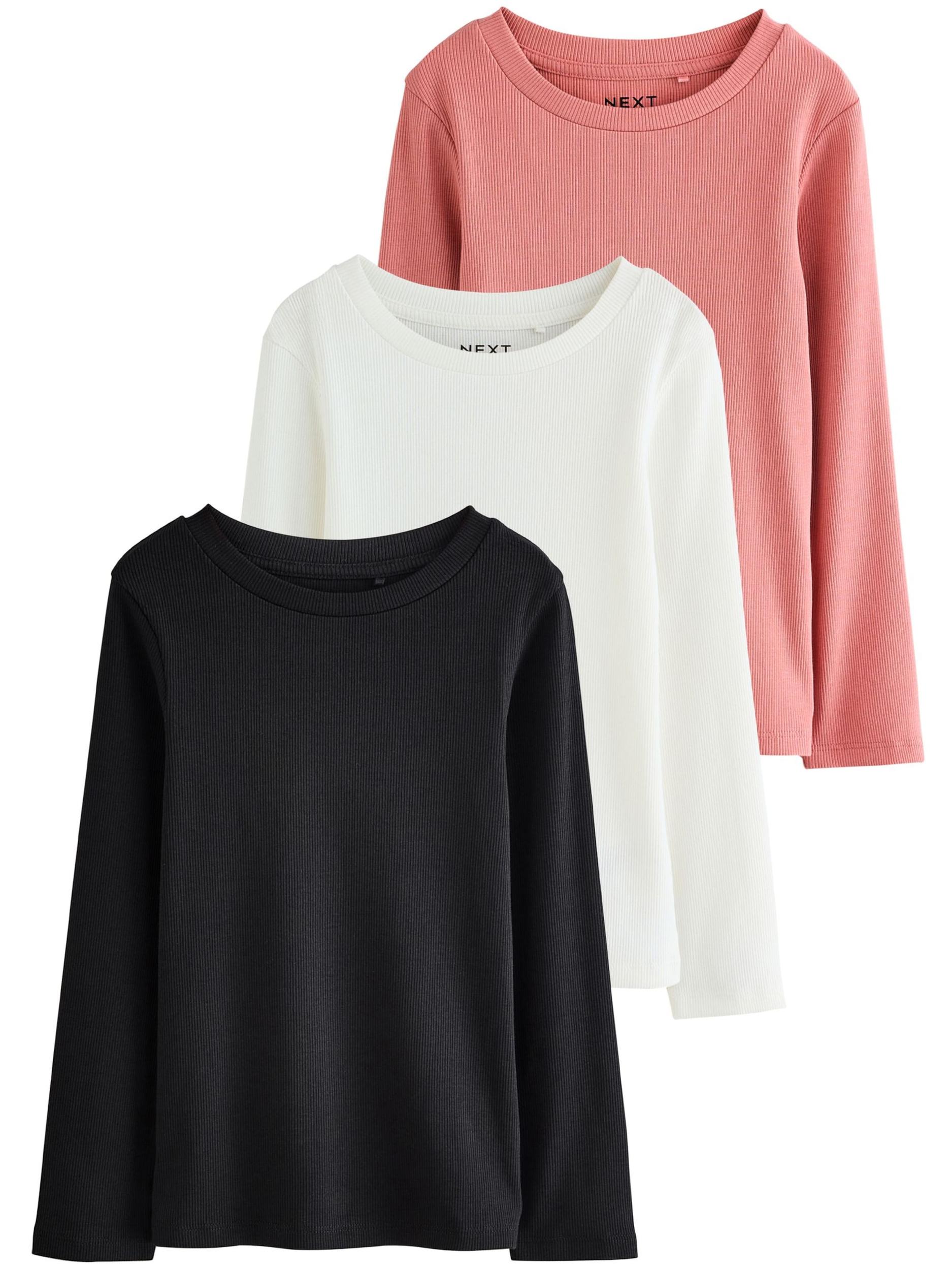 Next Marškinėliai lašišų spalva / juoda / balta