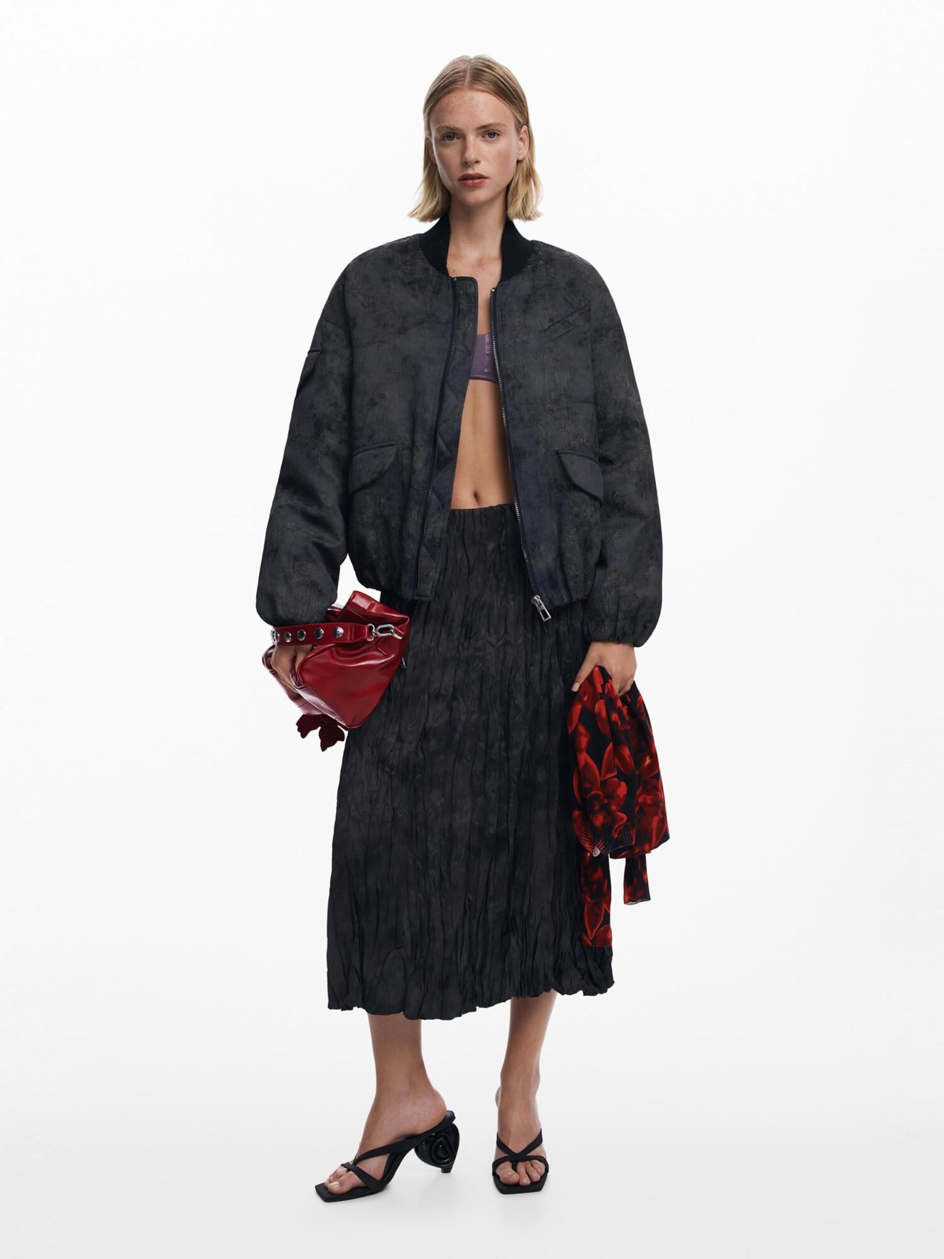 Desigual Demisezoninė striukė juoda