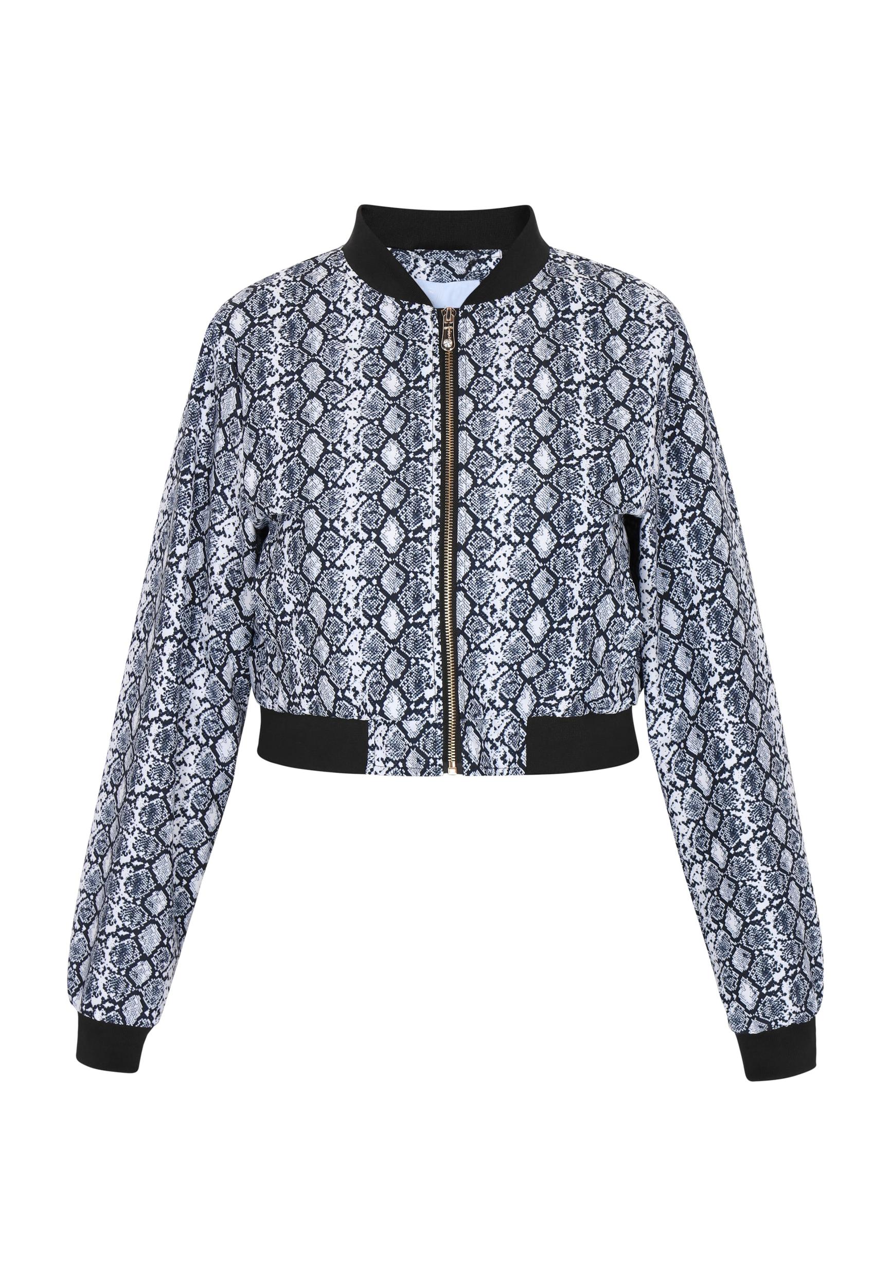 faina Athlsr Demisezoninė striukė šviesiai pilka / juoda / balta