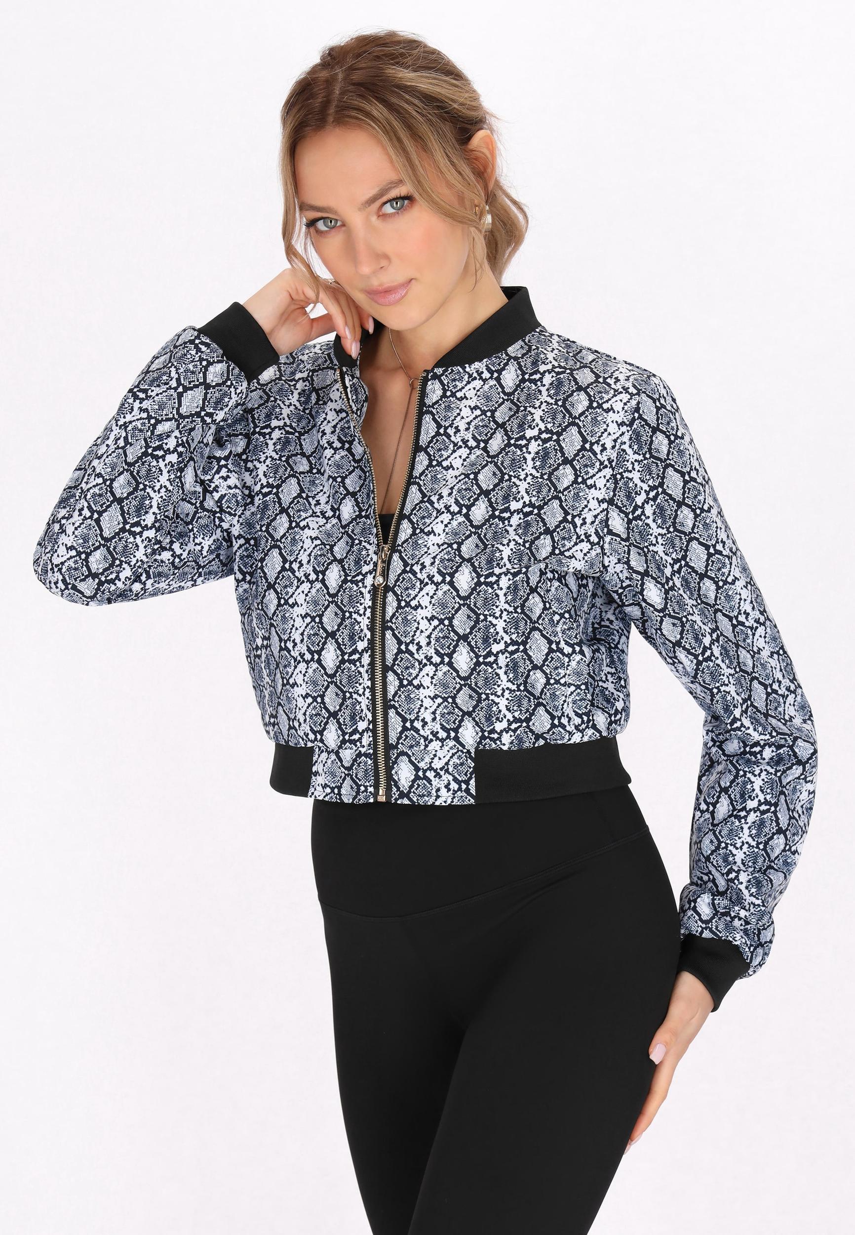 faina Athlsr Demisezoninė striukė šviesiai pilka / juoda / balta