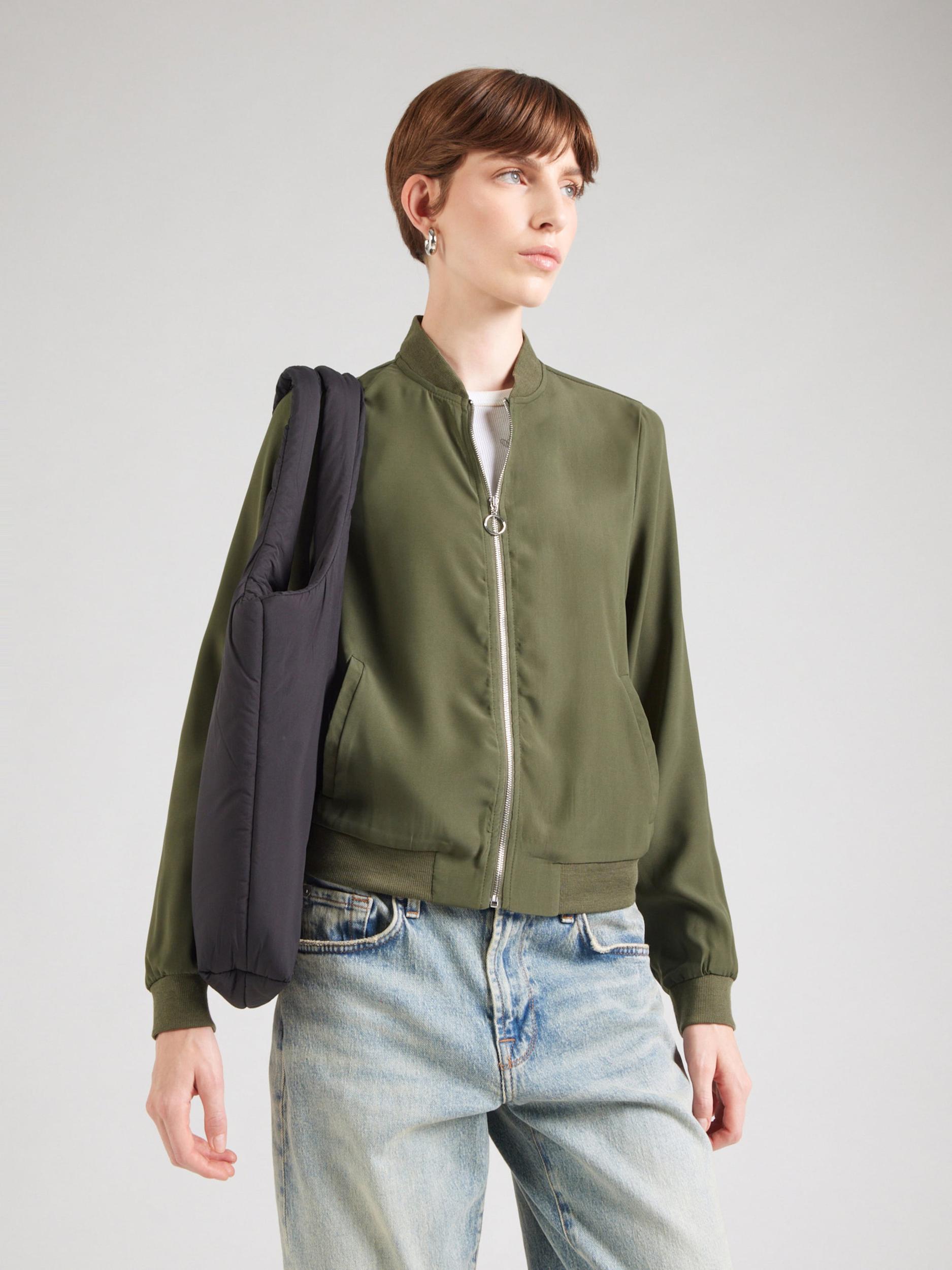 ABOUT YOU Demisezoninė striukė 'Katrin' alyvuogių spalva