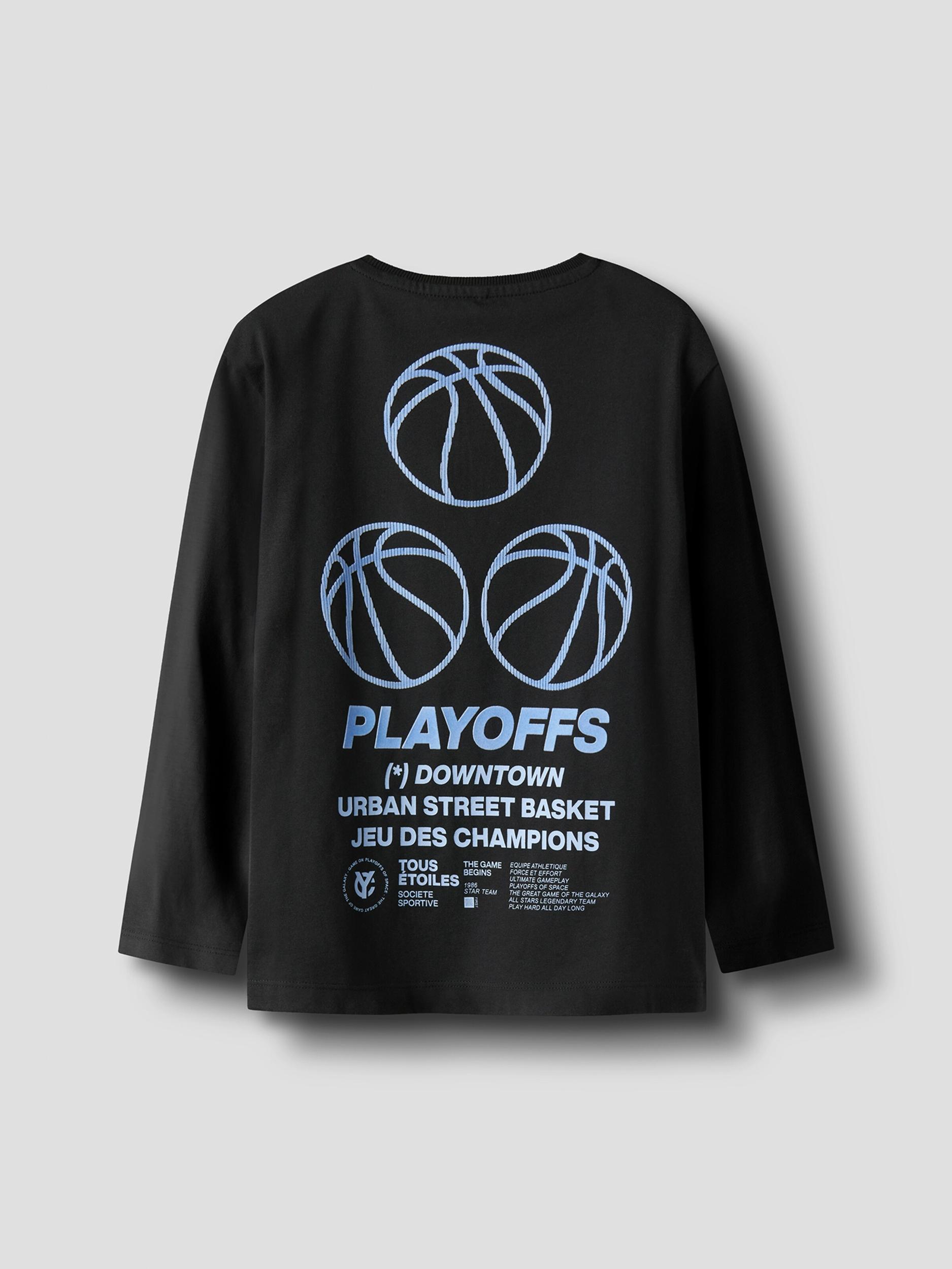 NAME IT Marškinėliai 'NKMRamsey' šviesiai mėlyna / juoda