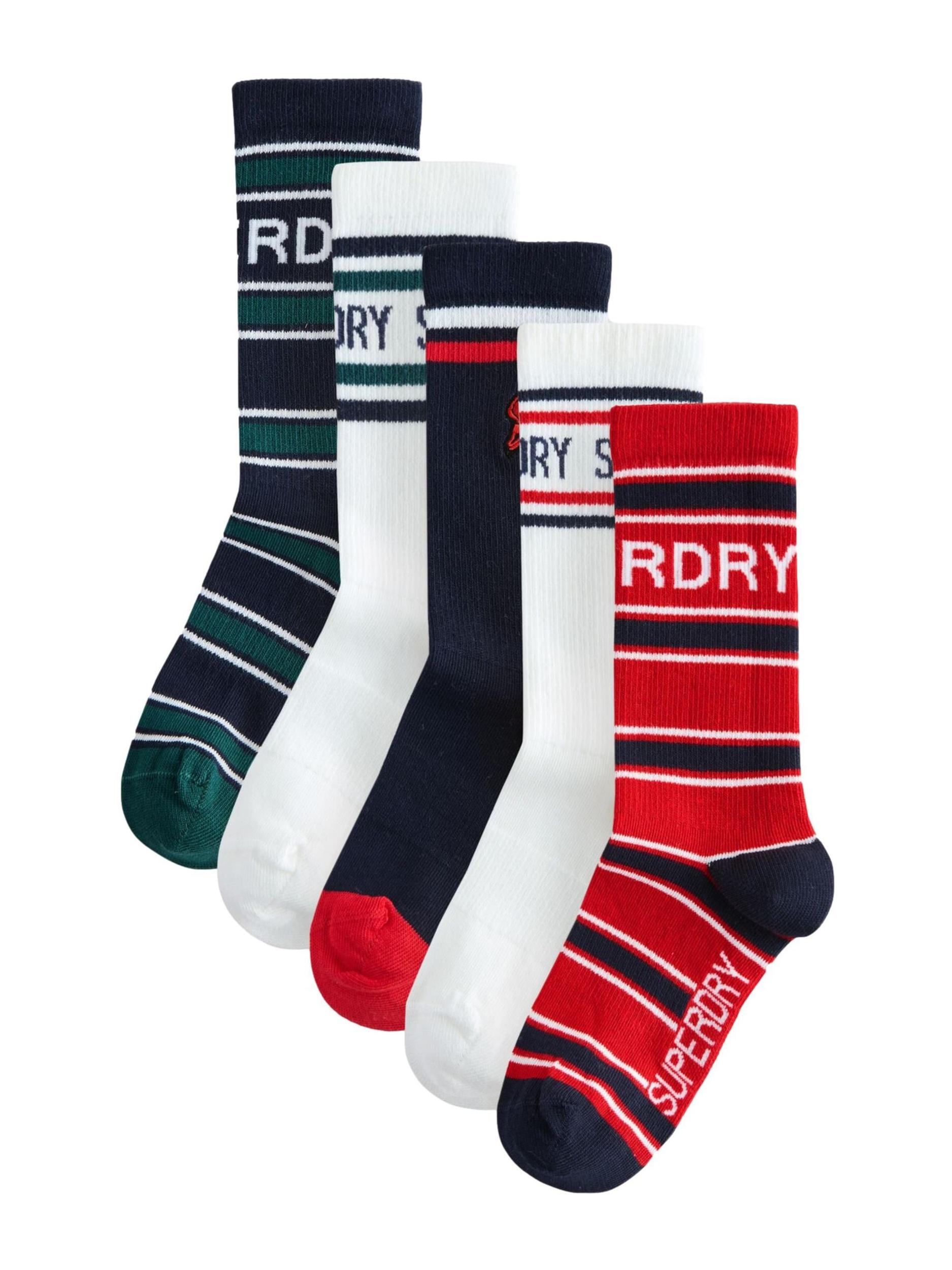 Superdry & Co Kojinės tamsiai žalia / raudona / juoda / natūrali balta