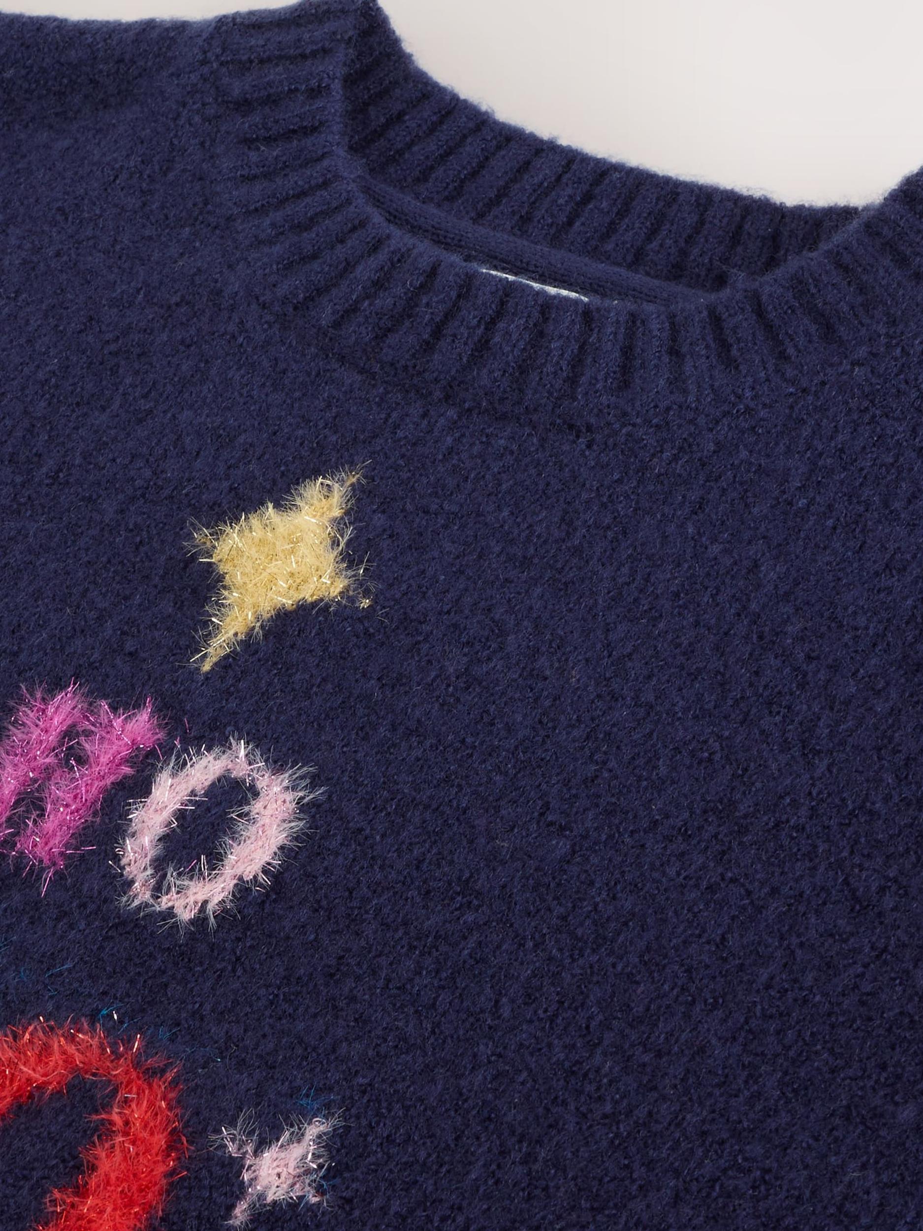 Next Megztinis 'Christmas Ho Ho Ho' tamsiai mėlyna / tamsiai žalia / tamsiai rožinė / ryškiai raudona