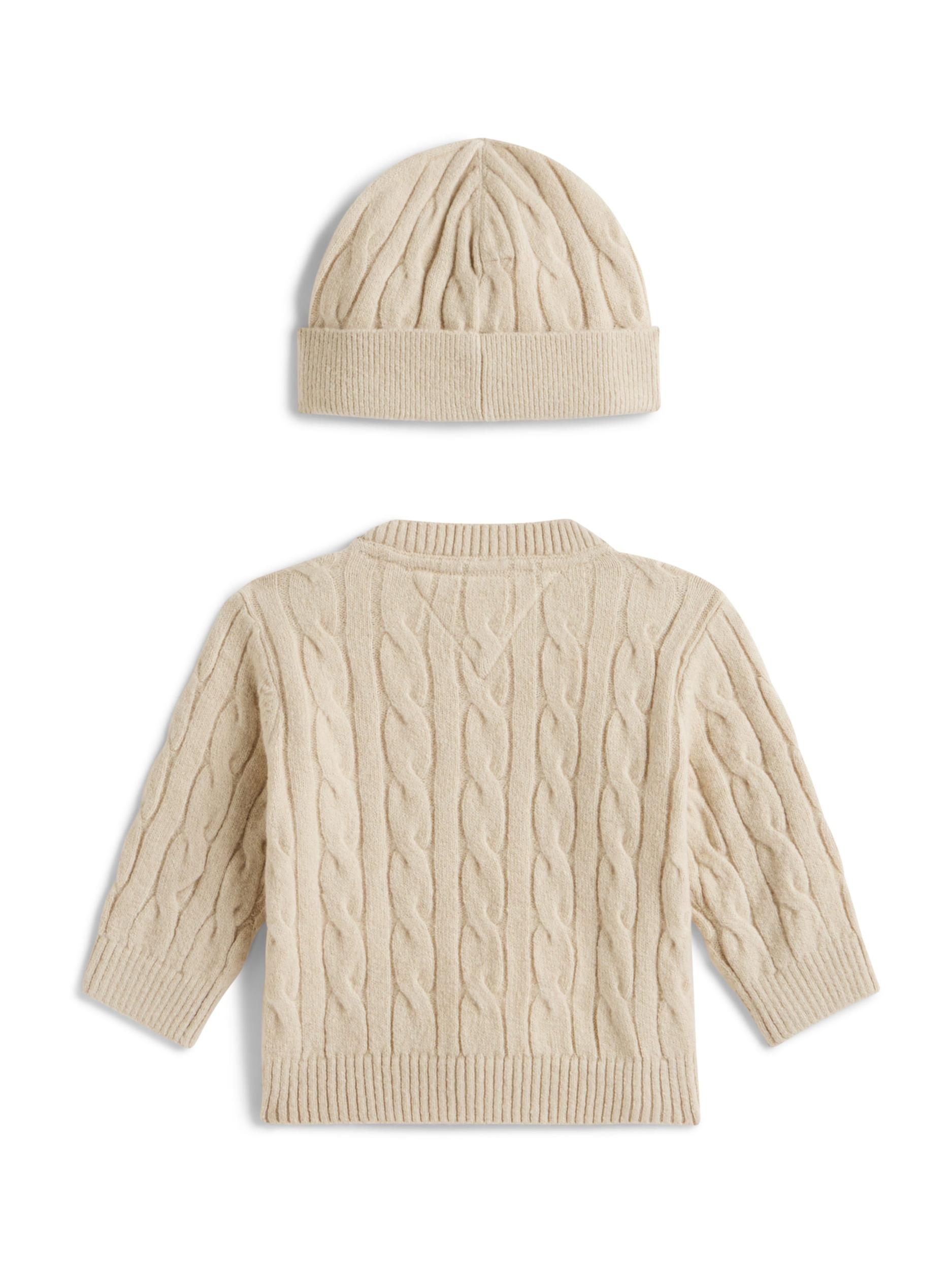 TOMMY HILFIGER Megztinis smėlio spalva