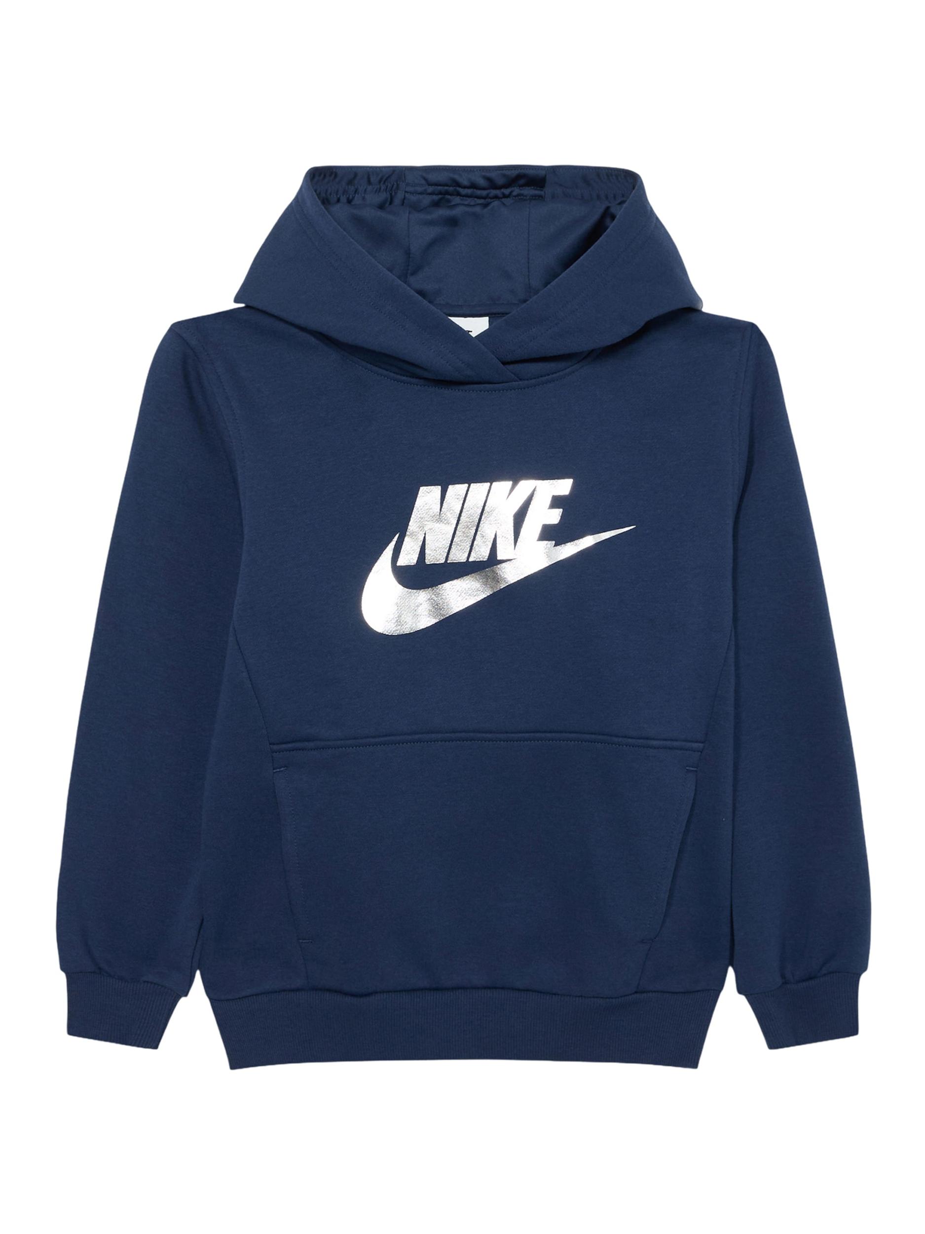 Nike Sportswear Megztinis be užsegimo 'CLUB FLC' tamsiai mėlyna / sidabro pilka