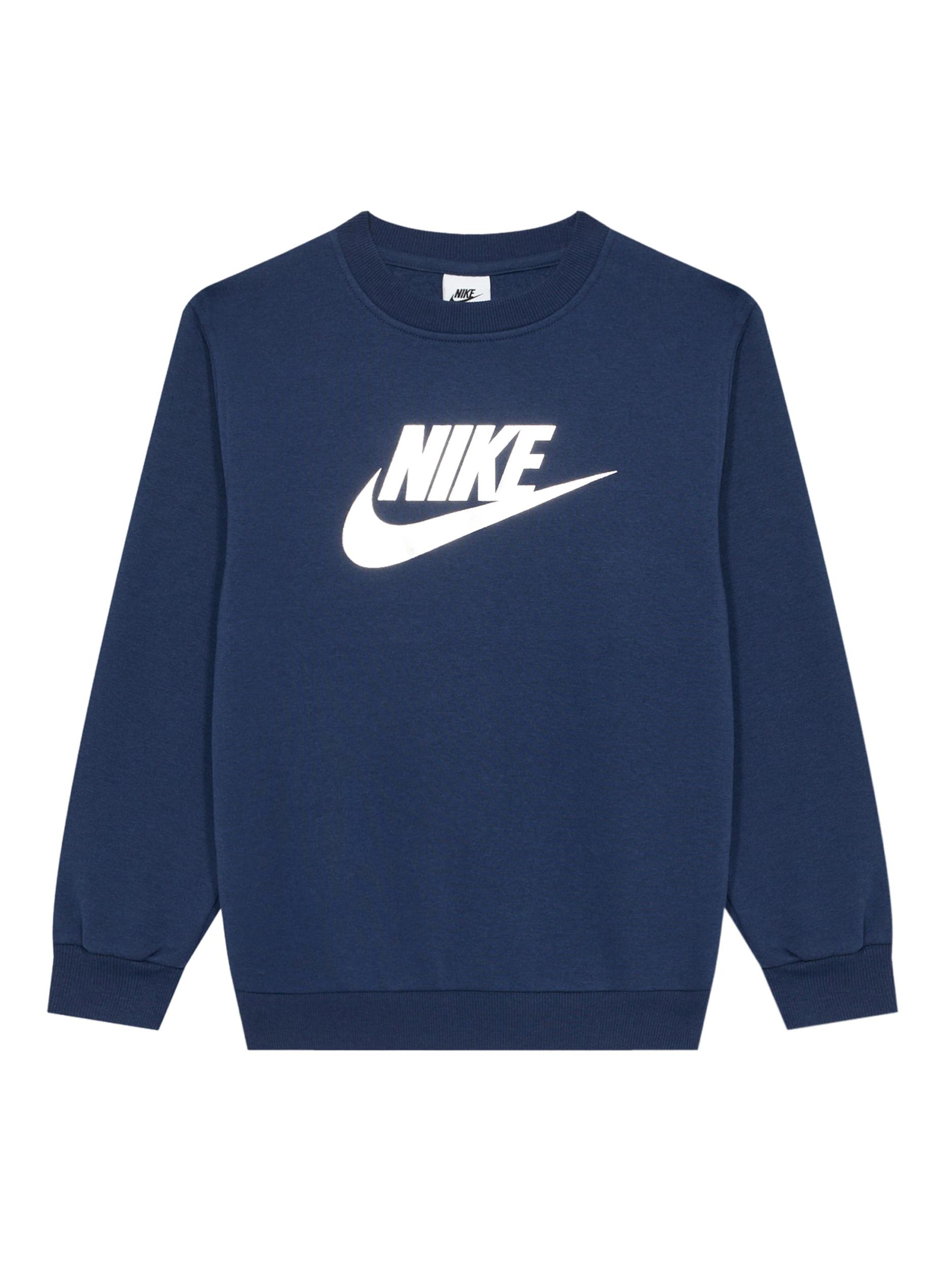 Nike Sportswear Megztinis be užsegimo 'CLUB FLC' tamsiai mėlyna / balta