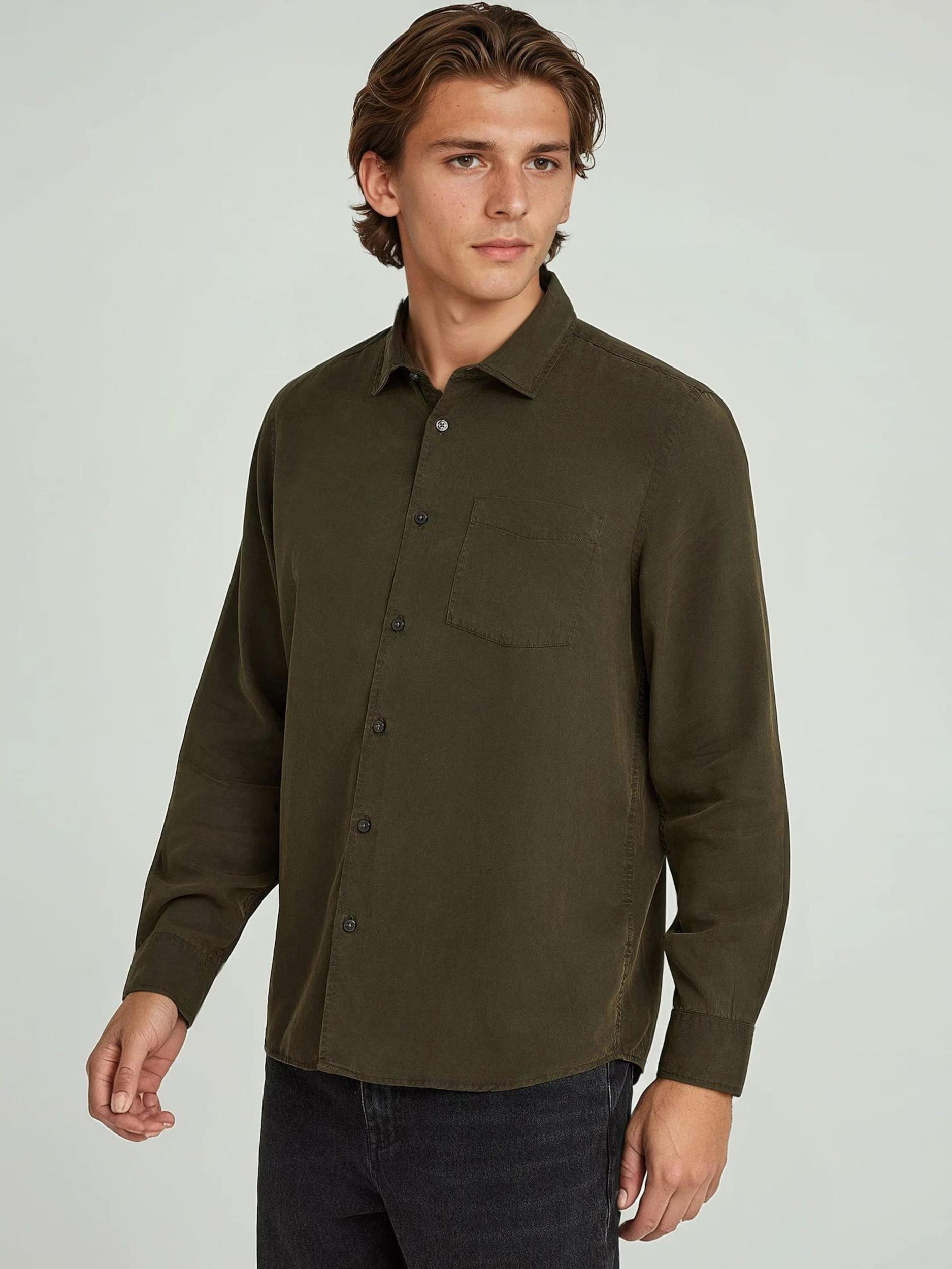 Funky Buddha Marškiniai rusvai žalia