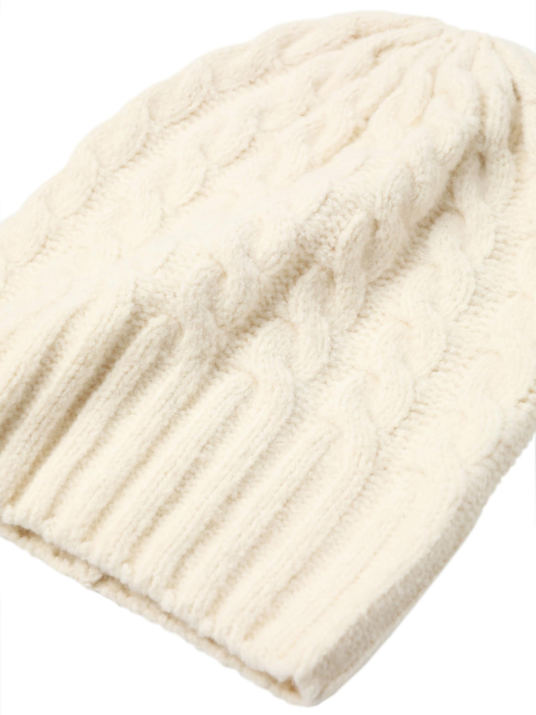 TATUUM Megzta kepurė kiaušinio lukšto spalva