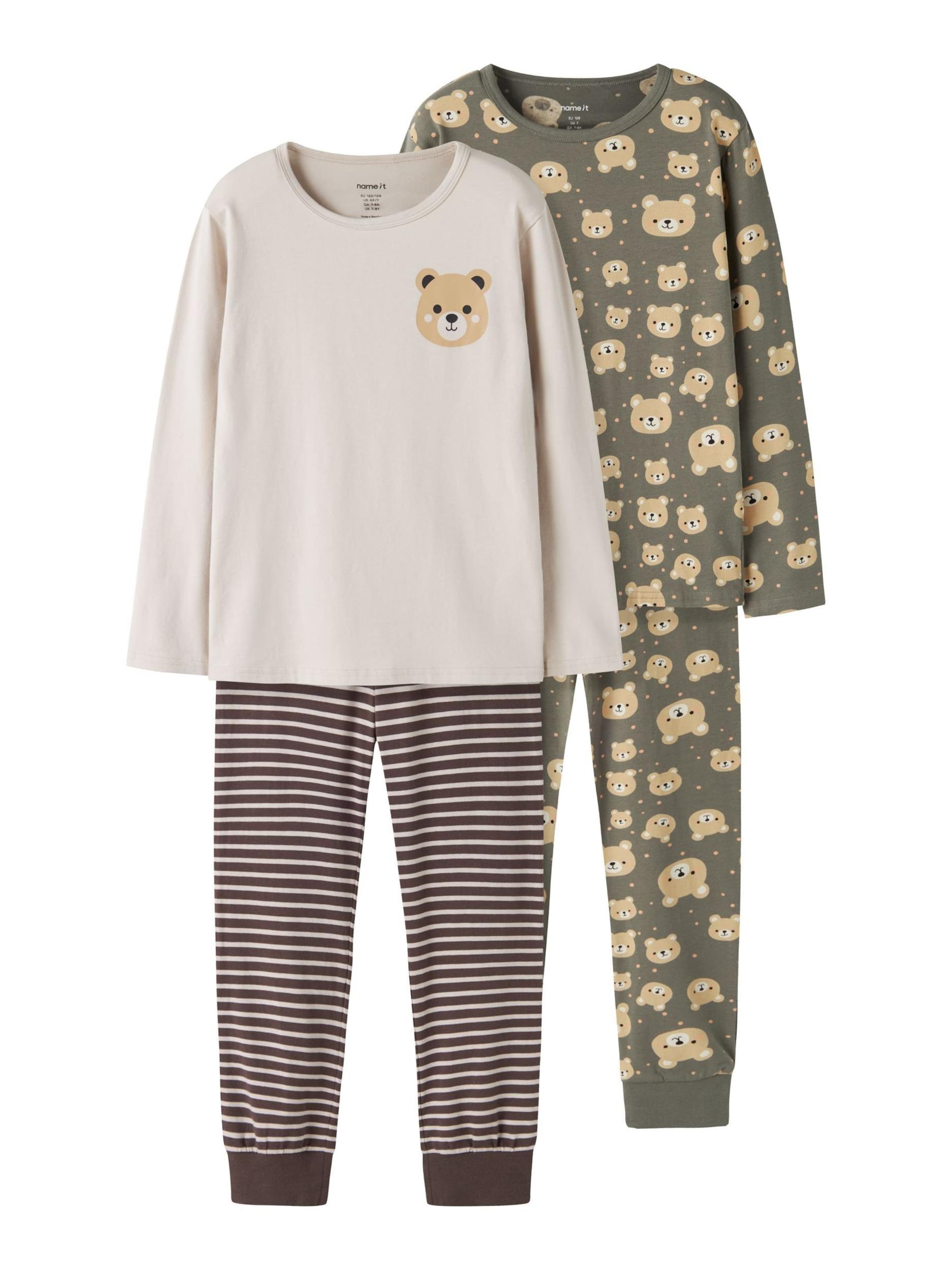 NAME IT Miego kostiumas smėlio / kapučino spalva / tamsiai ruda / tamsiai žalia
