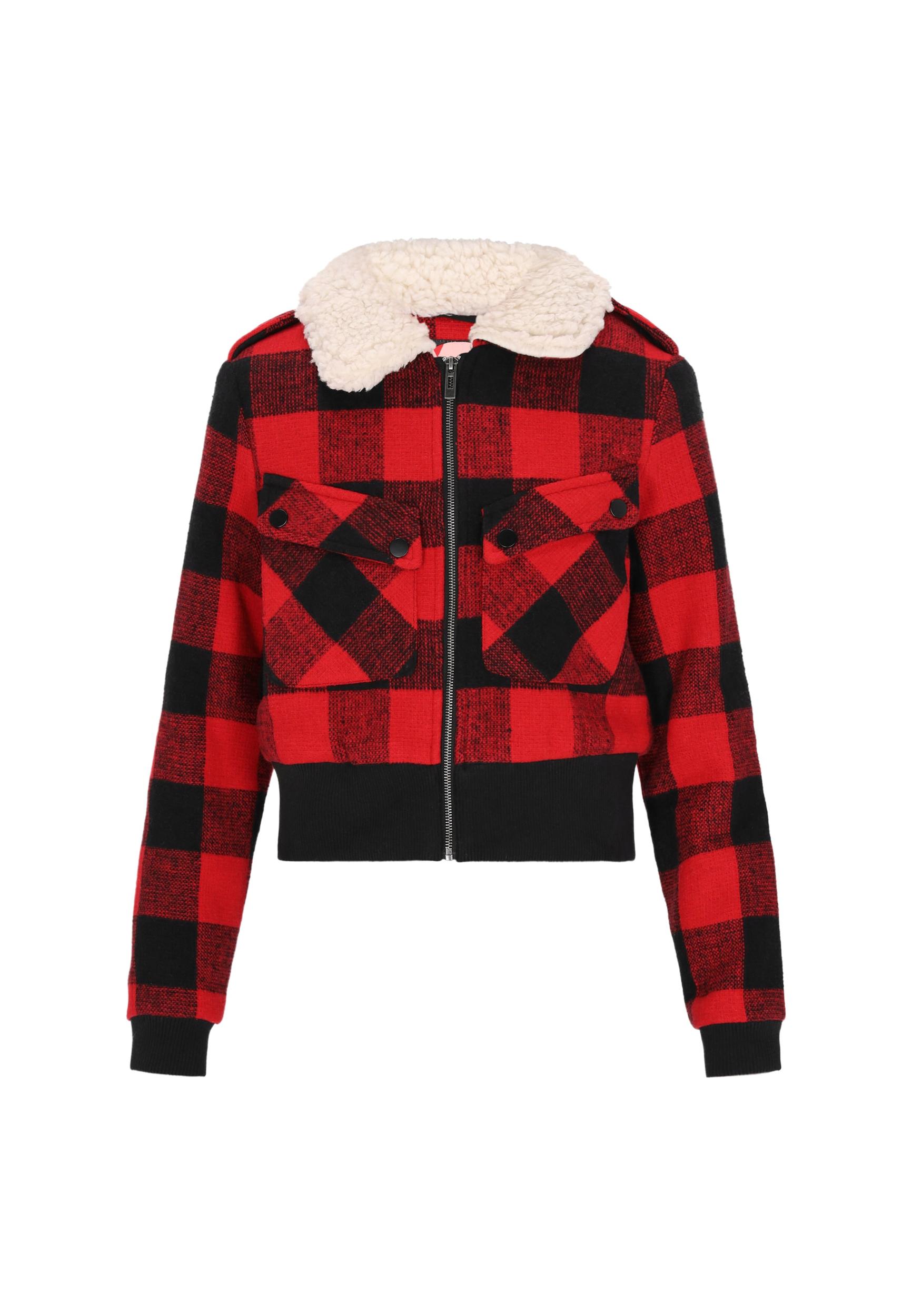 myMo ROCKS Demisezoninė striukė kremo / raudona / juoda