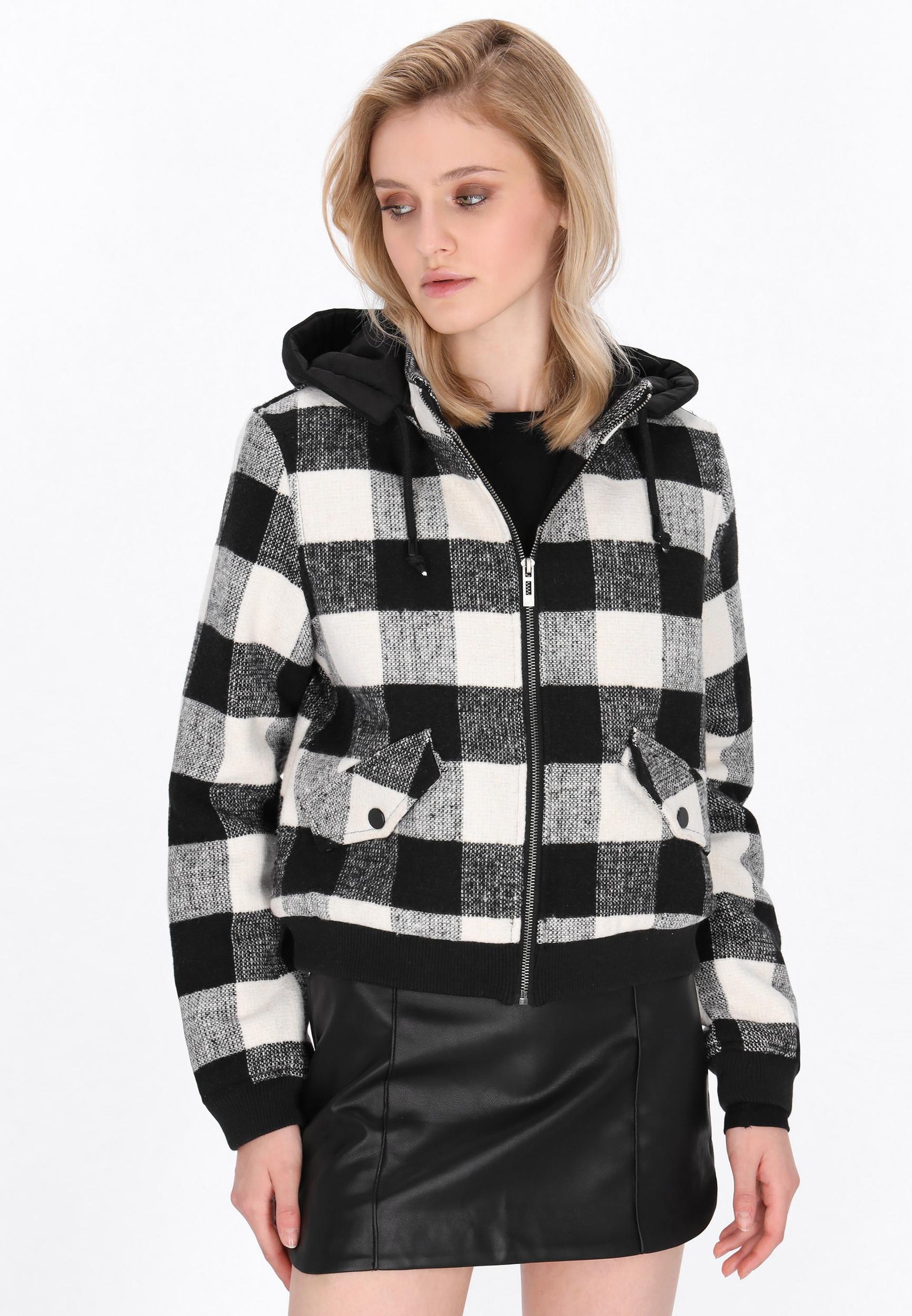 - CONTRAER - Demisezoninė striukė pilka / juoda / balkšva