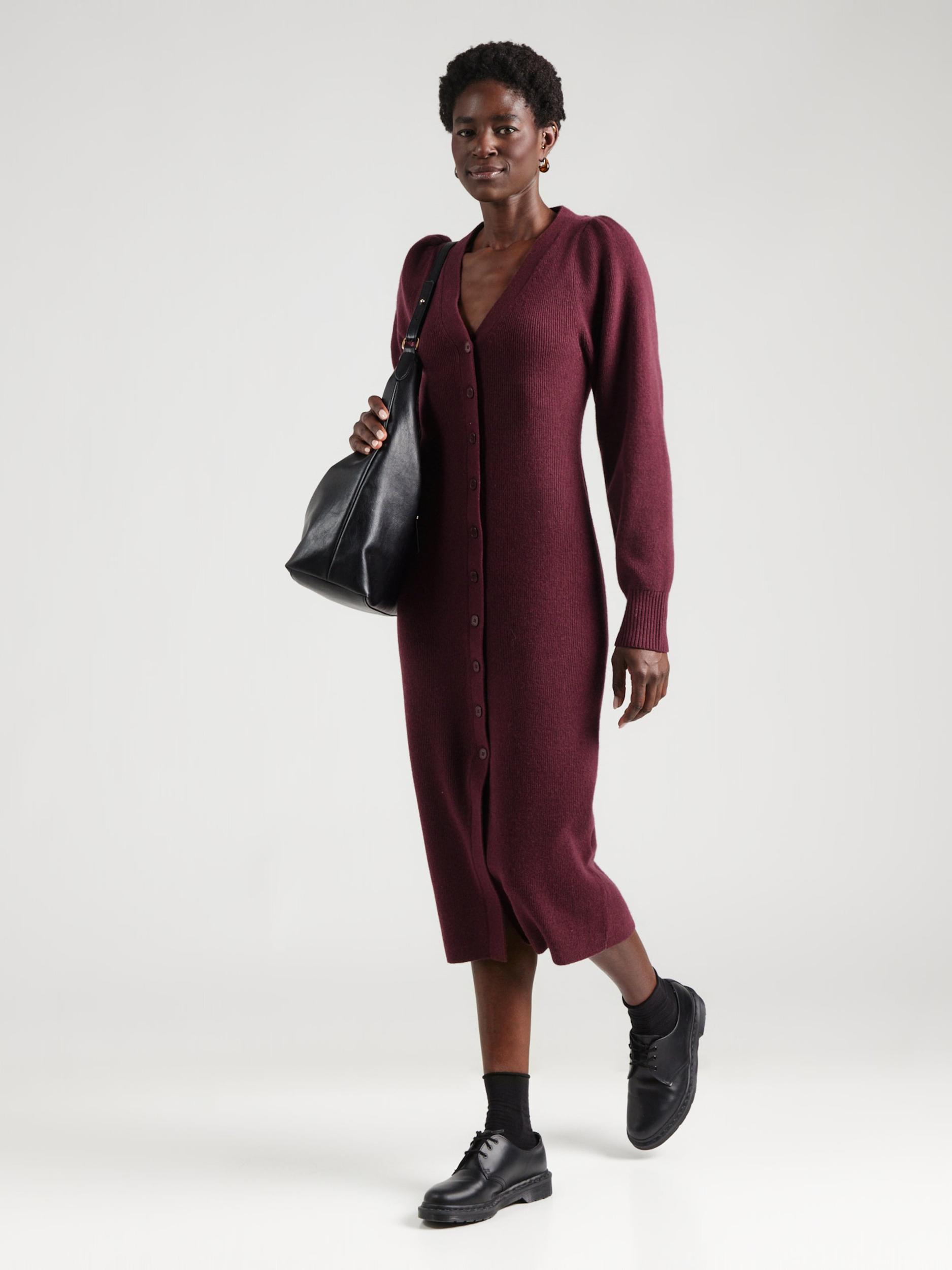 & Other Stories Megzta suknelė vyno raudona spalva