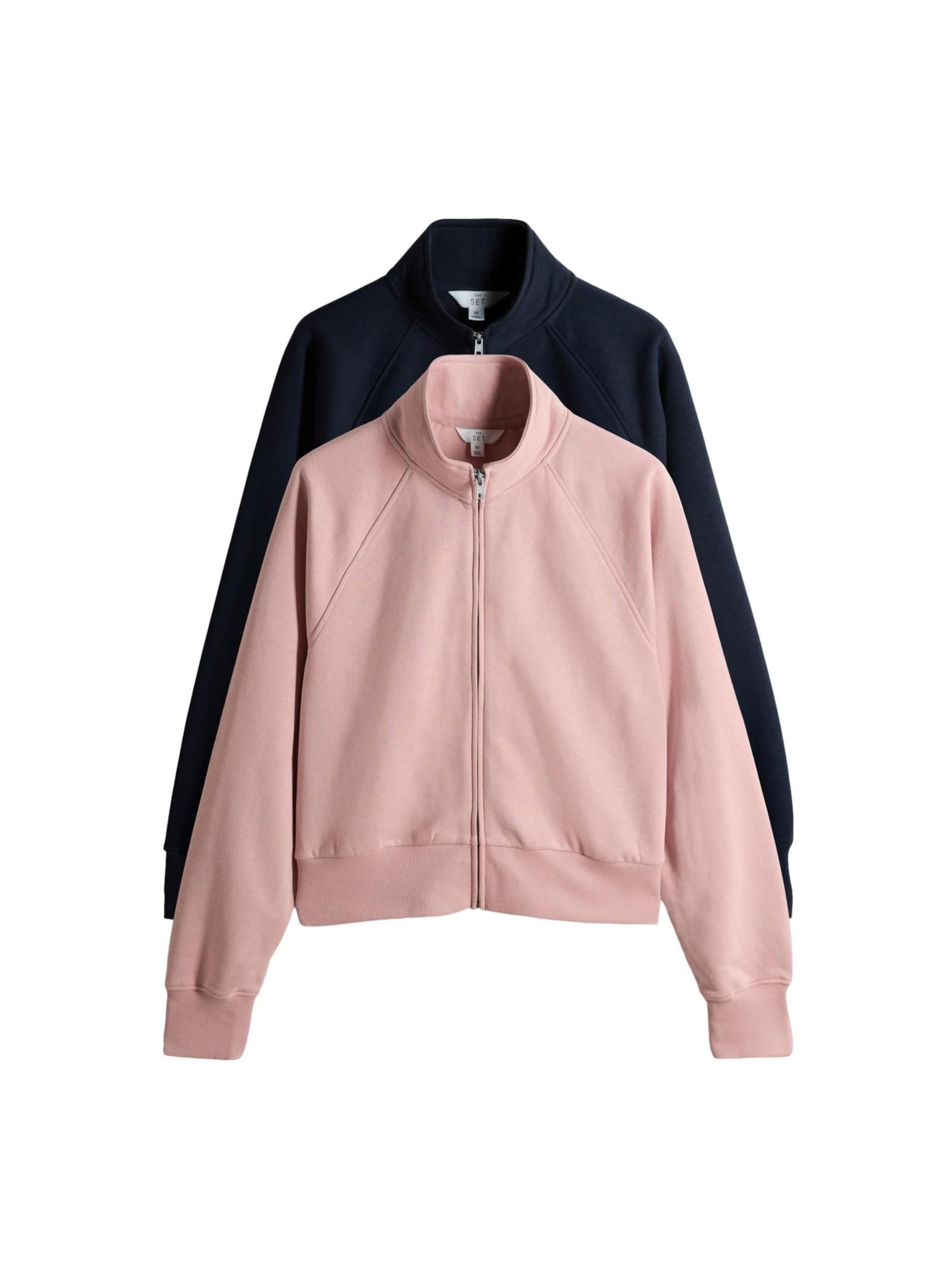 The Set Demisezoninė striukė tamsiai mėlyna / rožių spalva