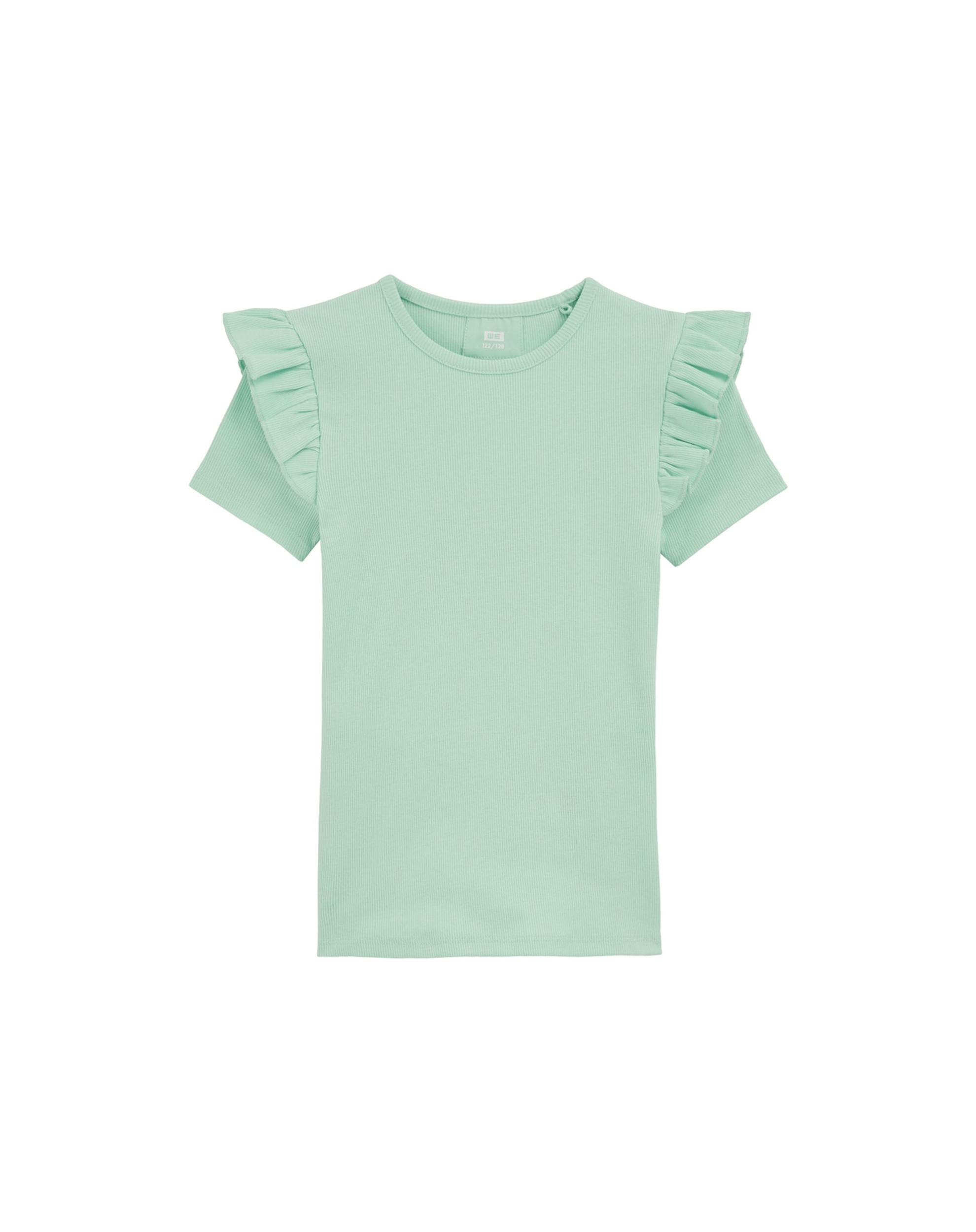 WE Fashion Marškinėliai 'Meisjes' šviesiai žalia