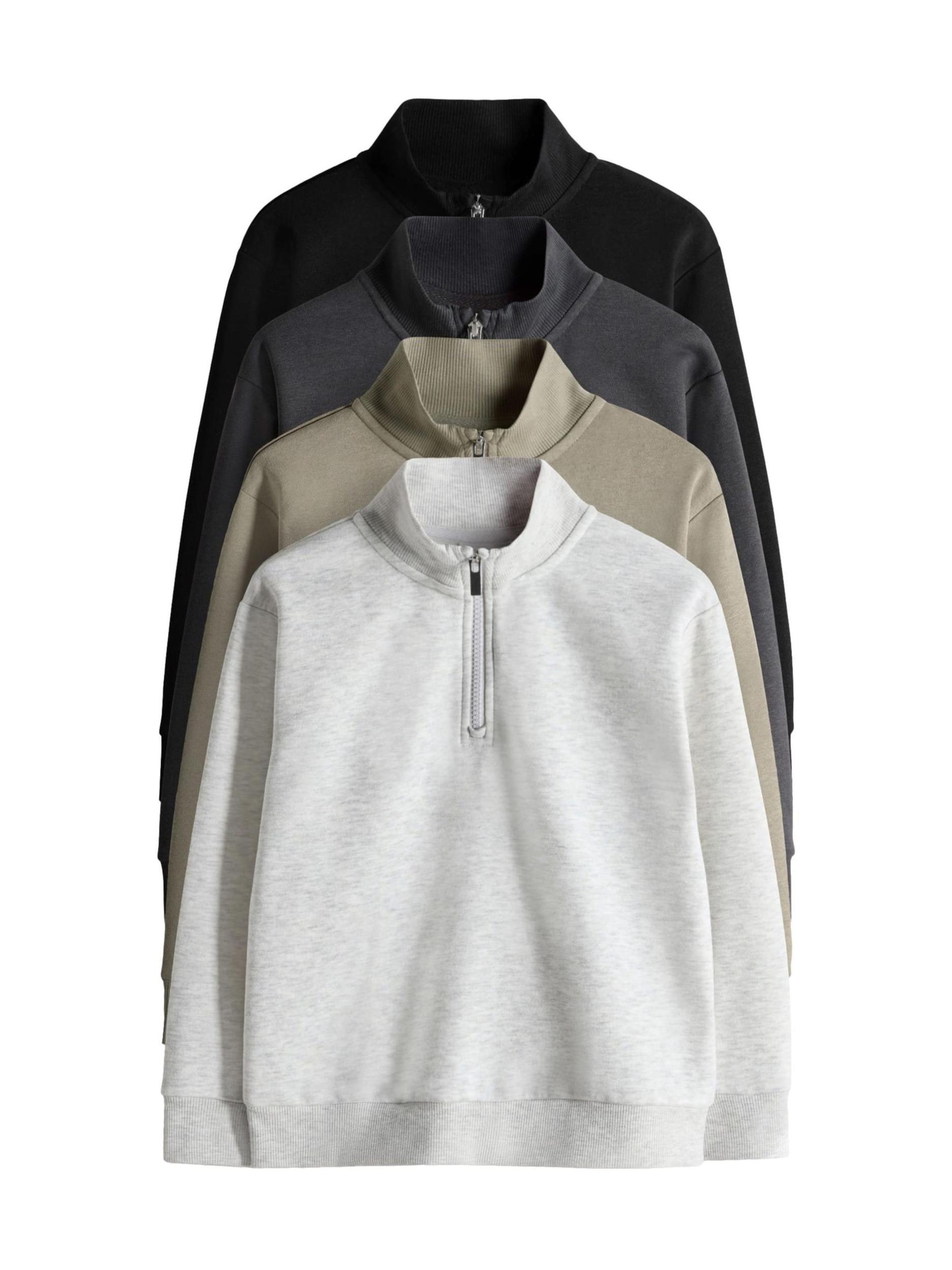 The Set Megztinis be užsegimo šviesiai pilka / tamsiai pilka / rusvai žalia / juoda