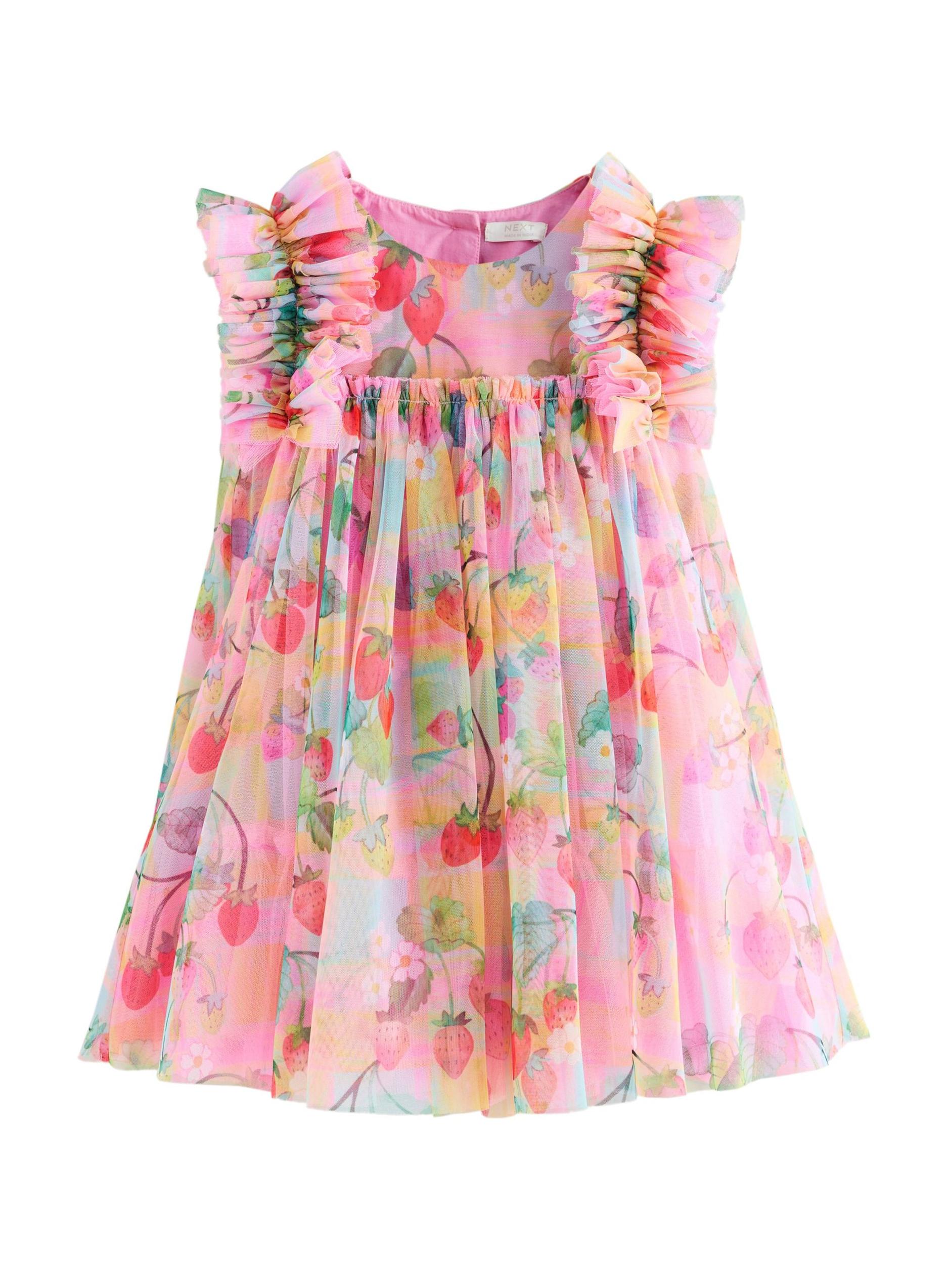 Next Suknelė šviesiai mėlyna / šviesiai geltona / ryškiai rožinė spalva / skaisti avietinė ar rubino spalva