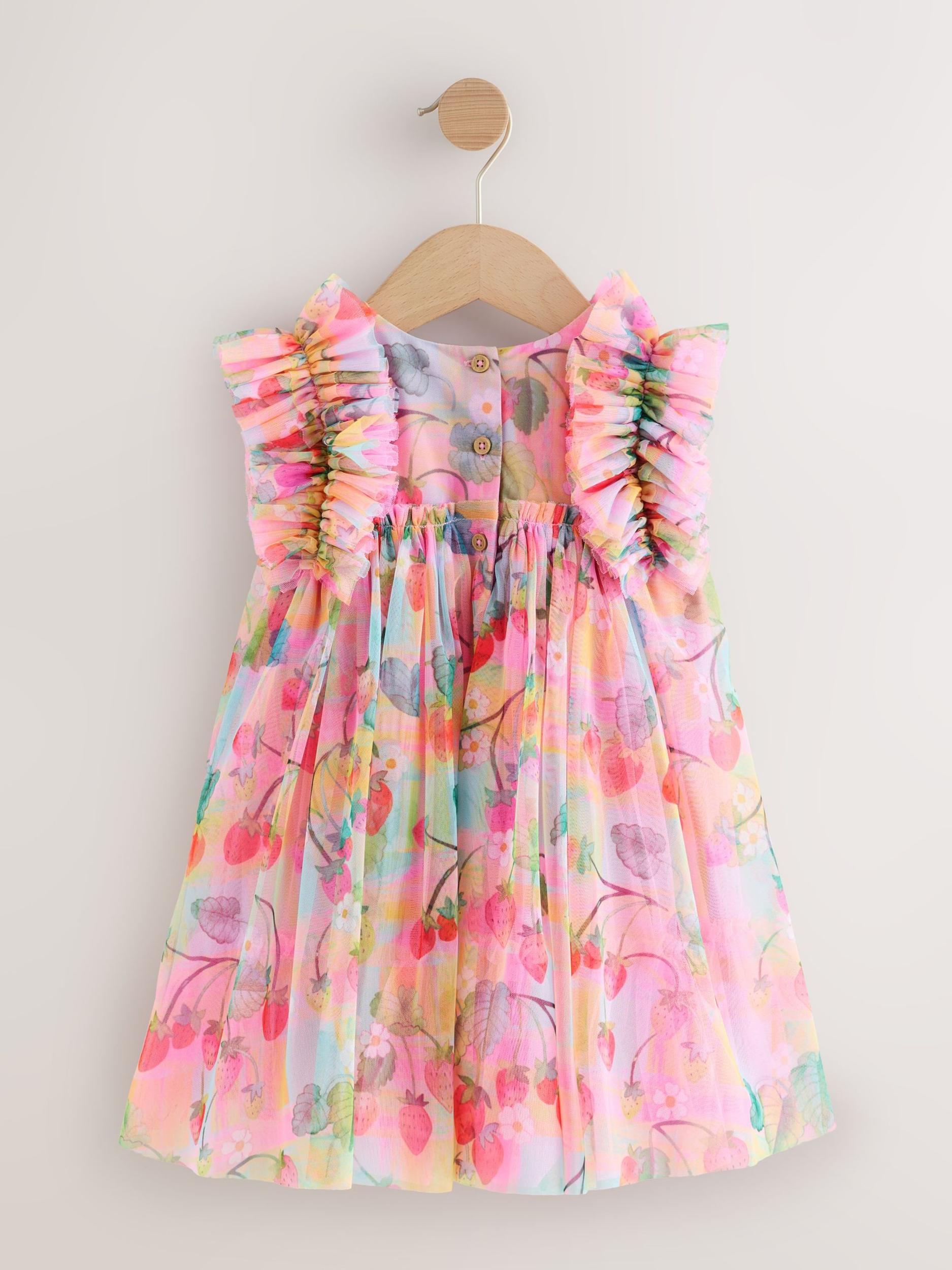 Next Suknelė šviesiai mėlyna / šviesiai geltona / ryškiai rožinė spalva / skaisti avietinė ar rubino spalva