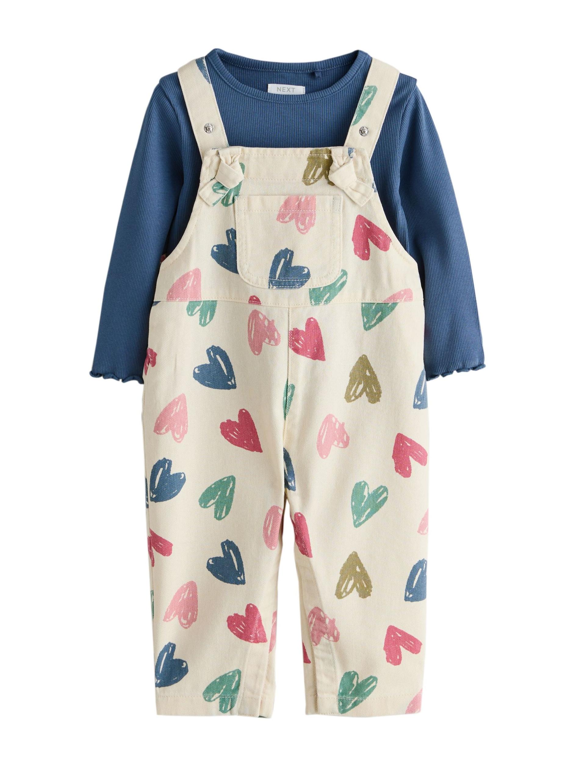 Next Rinkinys nebalintos drobės spalva / tamsiai mėlyna jūros spalva / žalia / rožinė