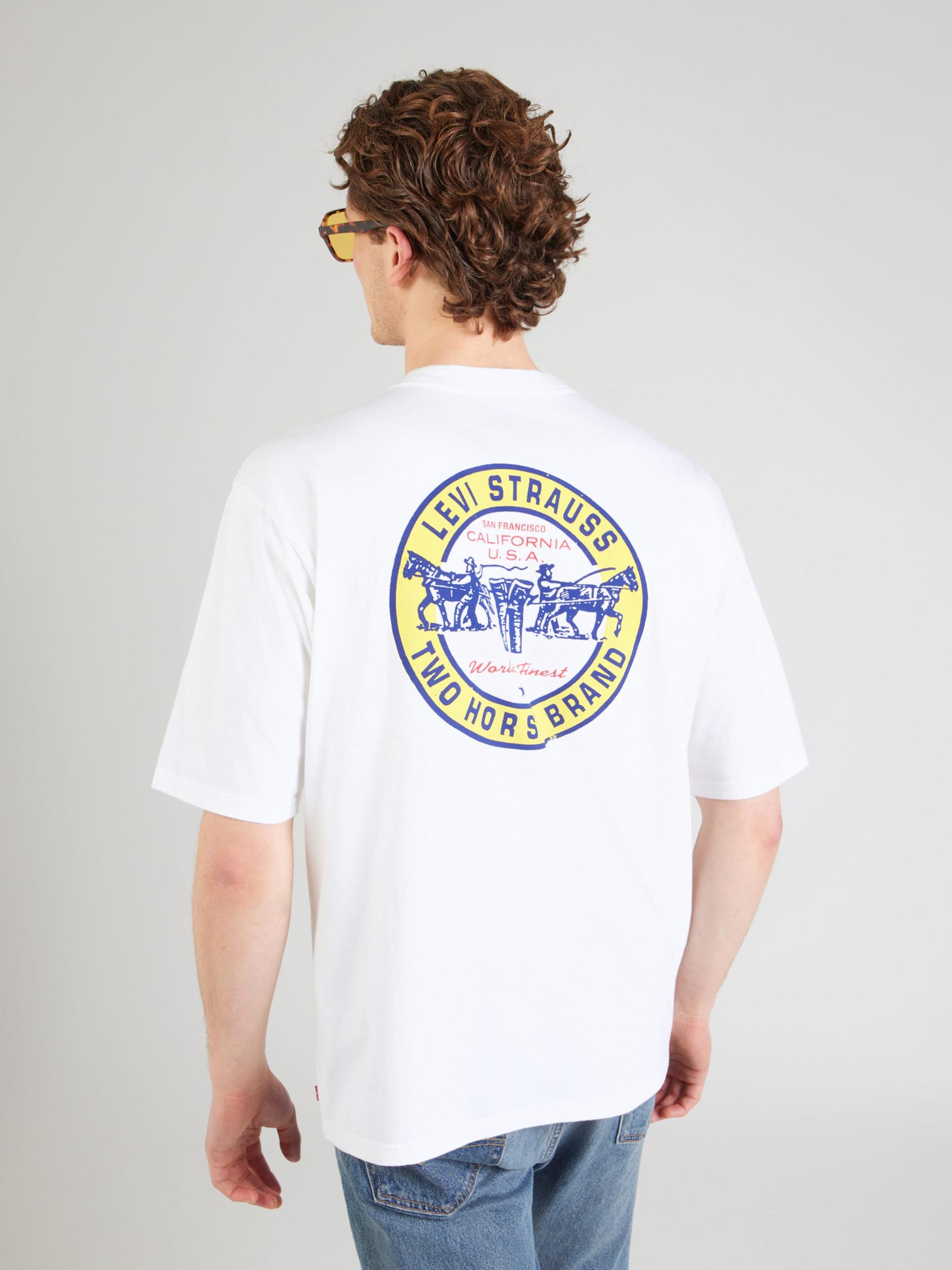 LEVI'S  Marškinėliai 'Half-Sleeve Graphic Pocket Tee' mėlyna / geltona / raudona / balta