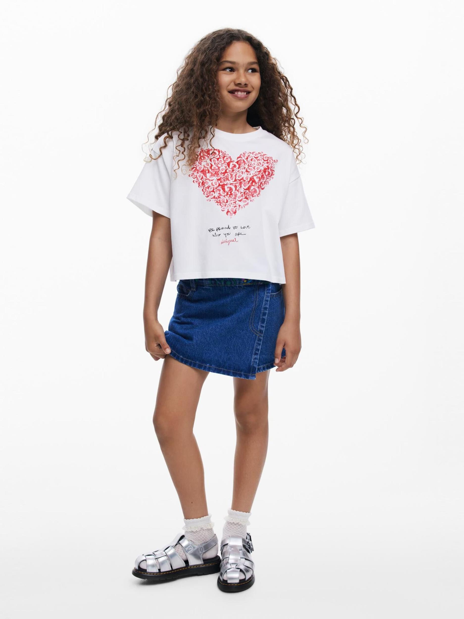 Desigual Marškinėliai 'Minime' raudona / juoda / balta