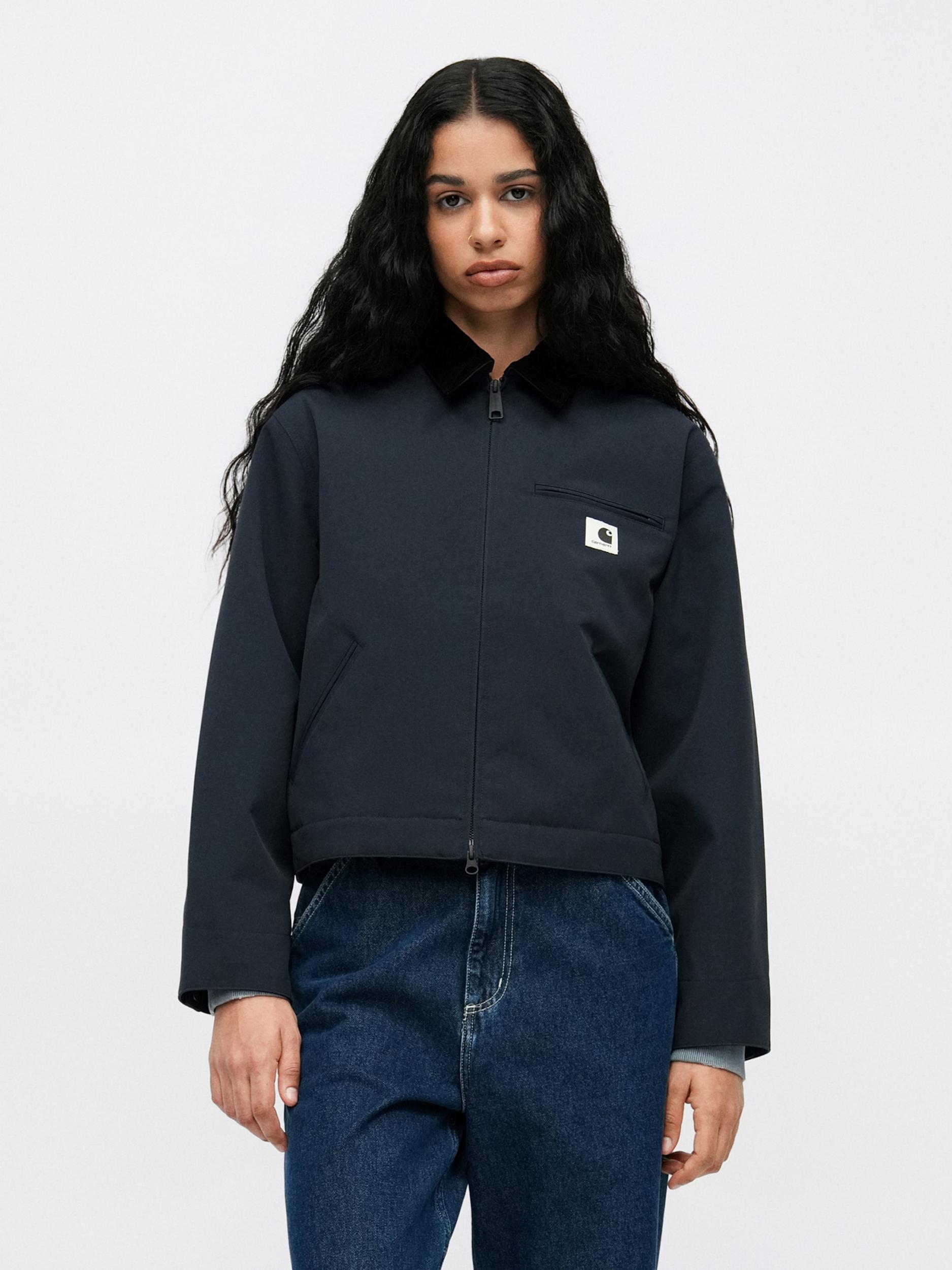 Carhartt WIP Demisezoninė striukė 'Newkirk' tamsiai mėlyna / juoda / balta