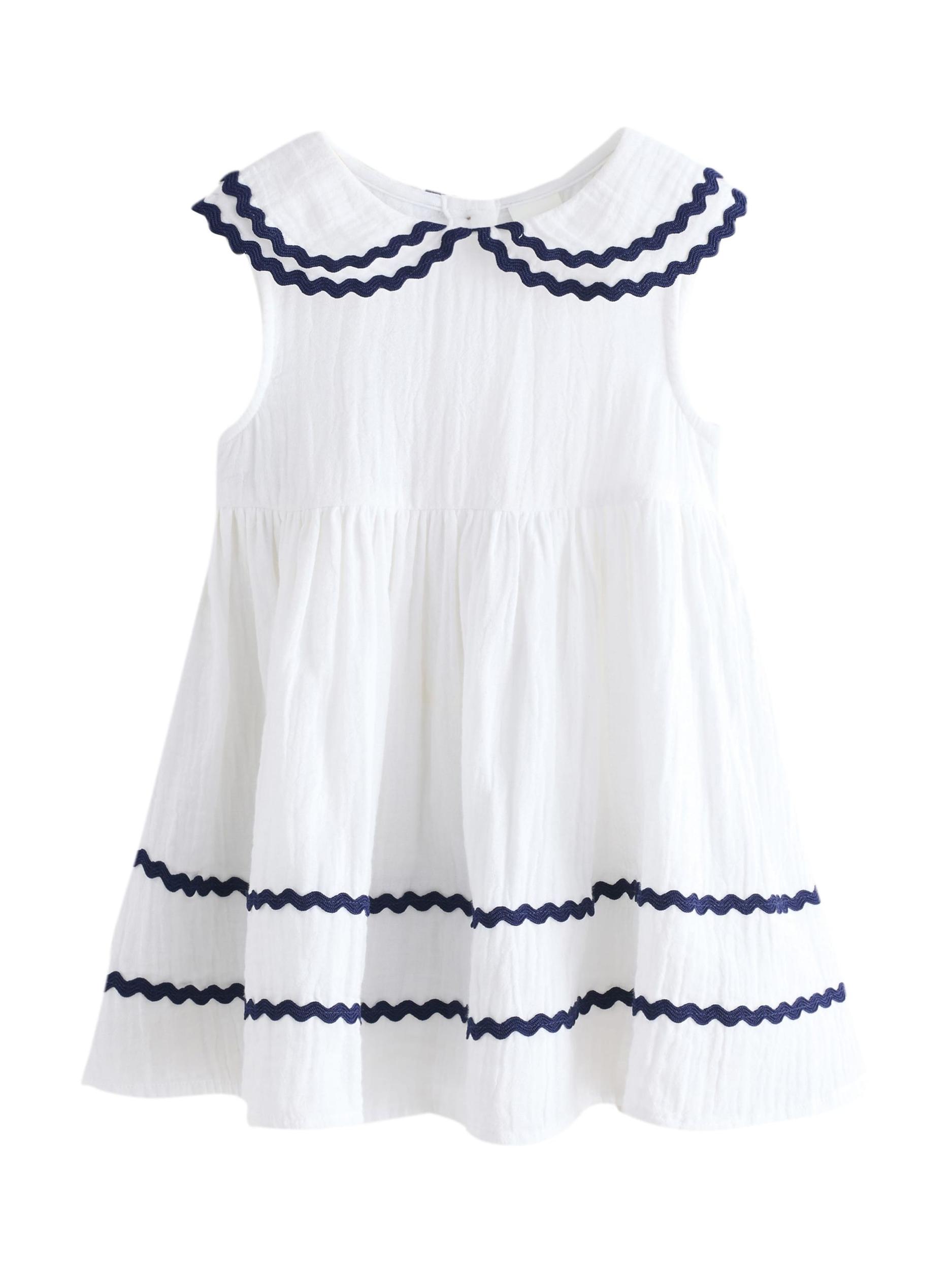 Next Suknelė 'Ric Rac' tamsiai mėlyna jūros spalva / balta