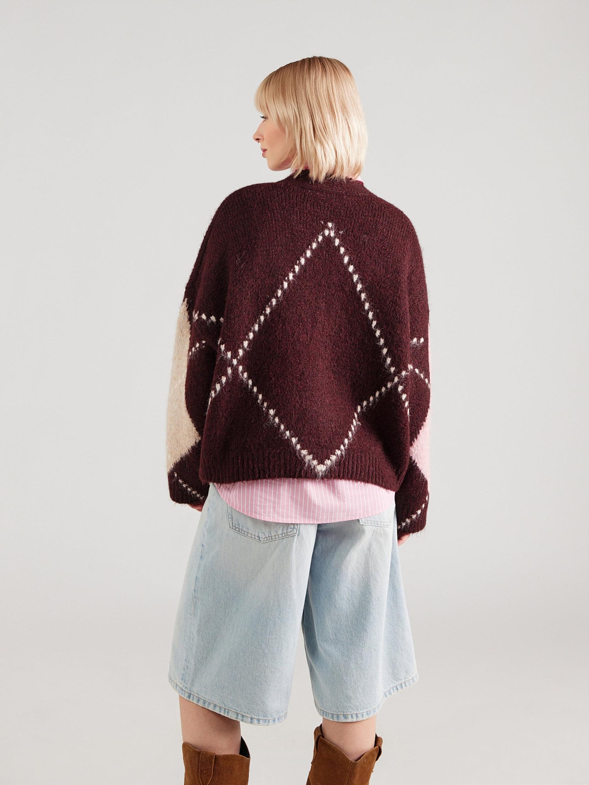 Noella Kardiganas 'Laiana' rožių spalva / vyno raudona spalva / balta