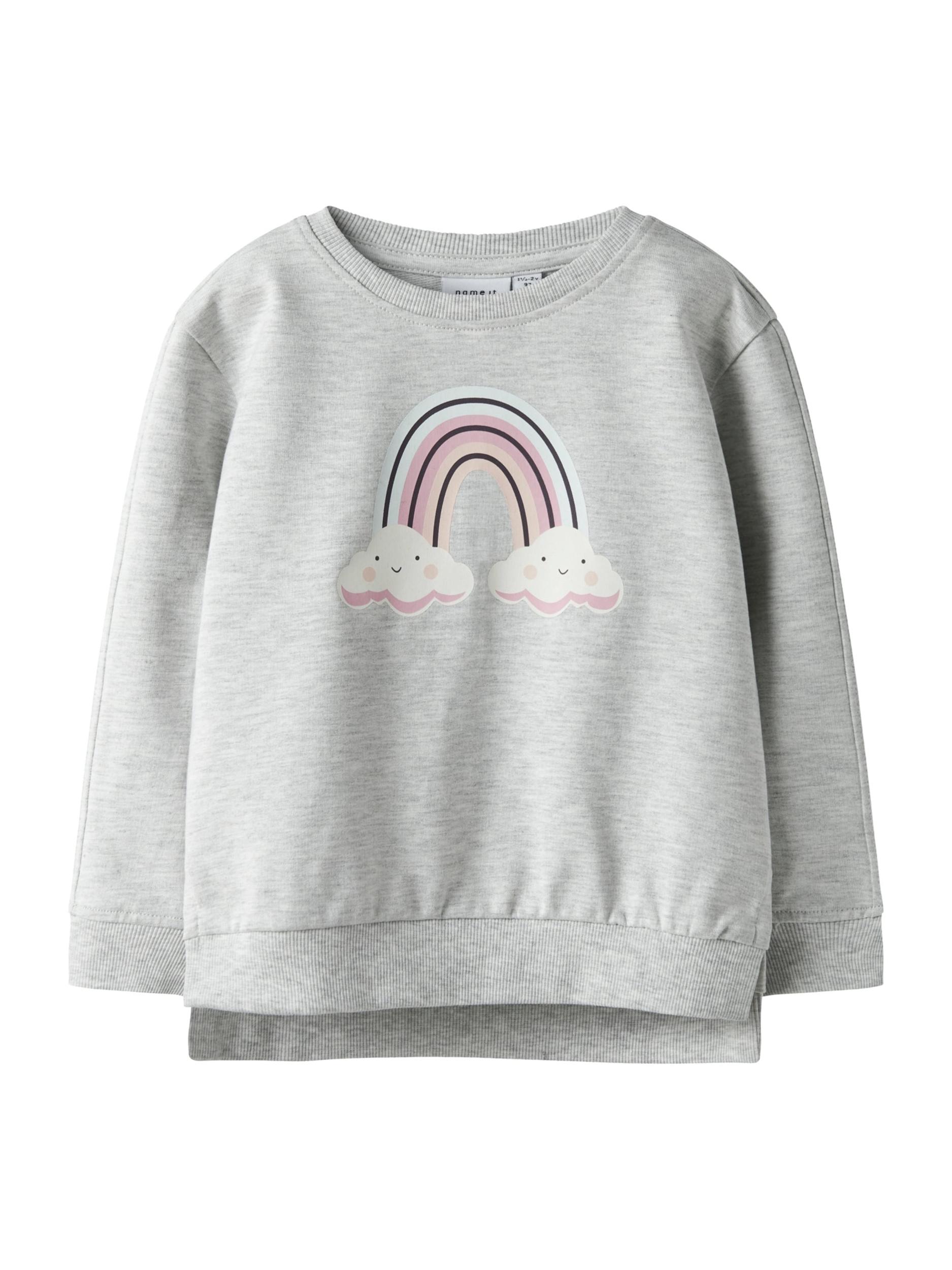 NAME IT Megztinis be užsegimo 'NMFBissine' margai pilka / rožinė / juoda / balta