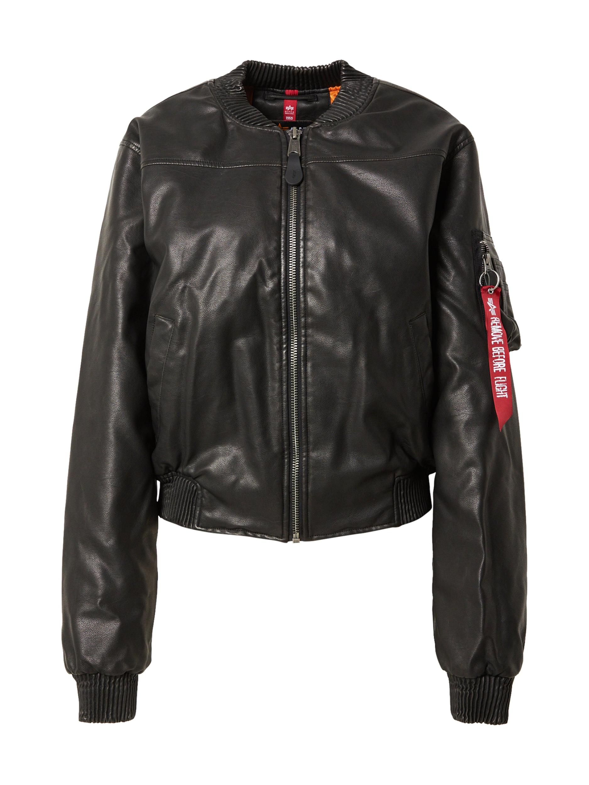 ALPHA INDUSTRIES Demisezoninė striukė 'MA-1 FL' juoda