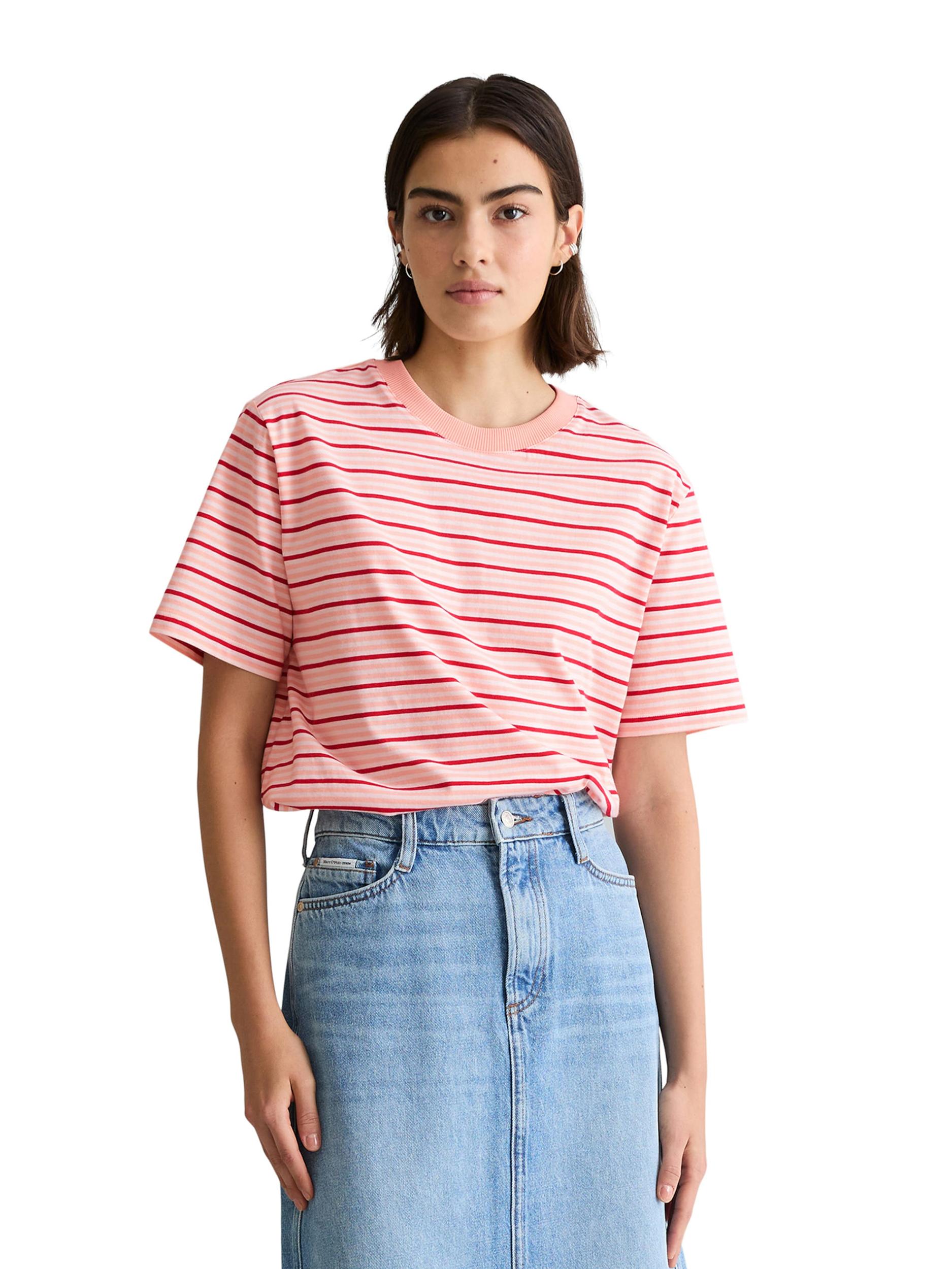 Marc O'Polo DENIM Marškinėliai rožių spalva / pastelinė rožinė / raudona