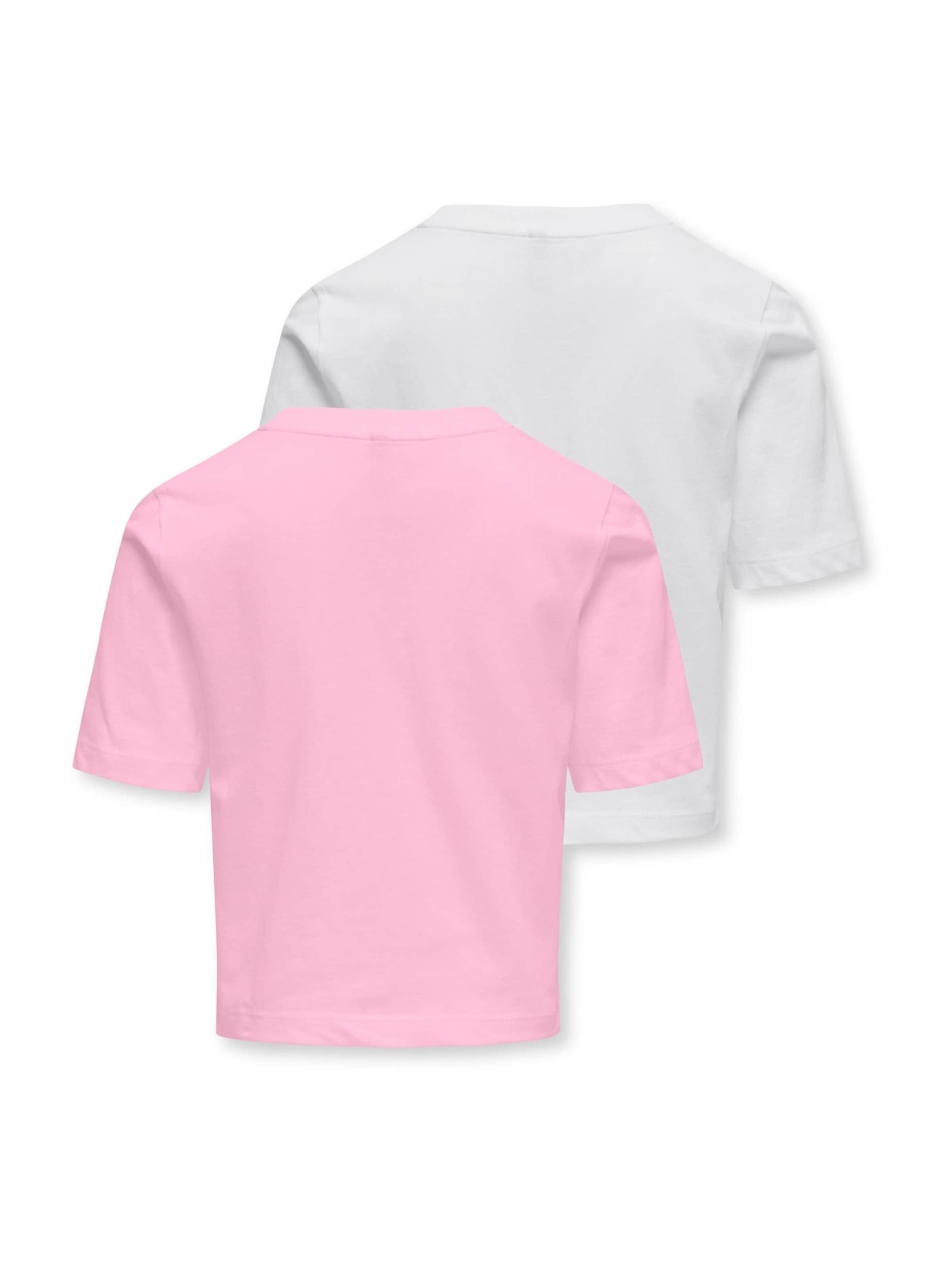 ONLY GIRLS Marškinėliai 'KOGREX FLOWER' žalia / rožių spalva / juoda / balta