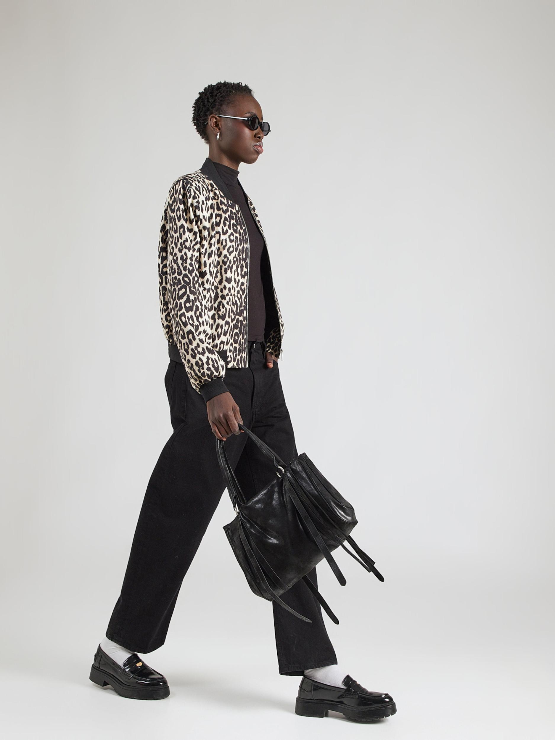 RINO & PELLE Demisezoninė striukė 'Banner' zomšos spalva / juoda