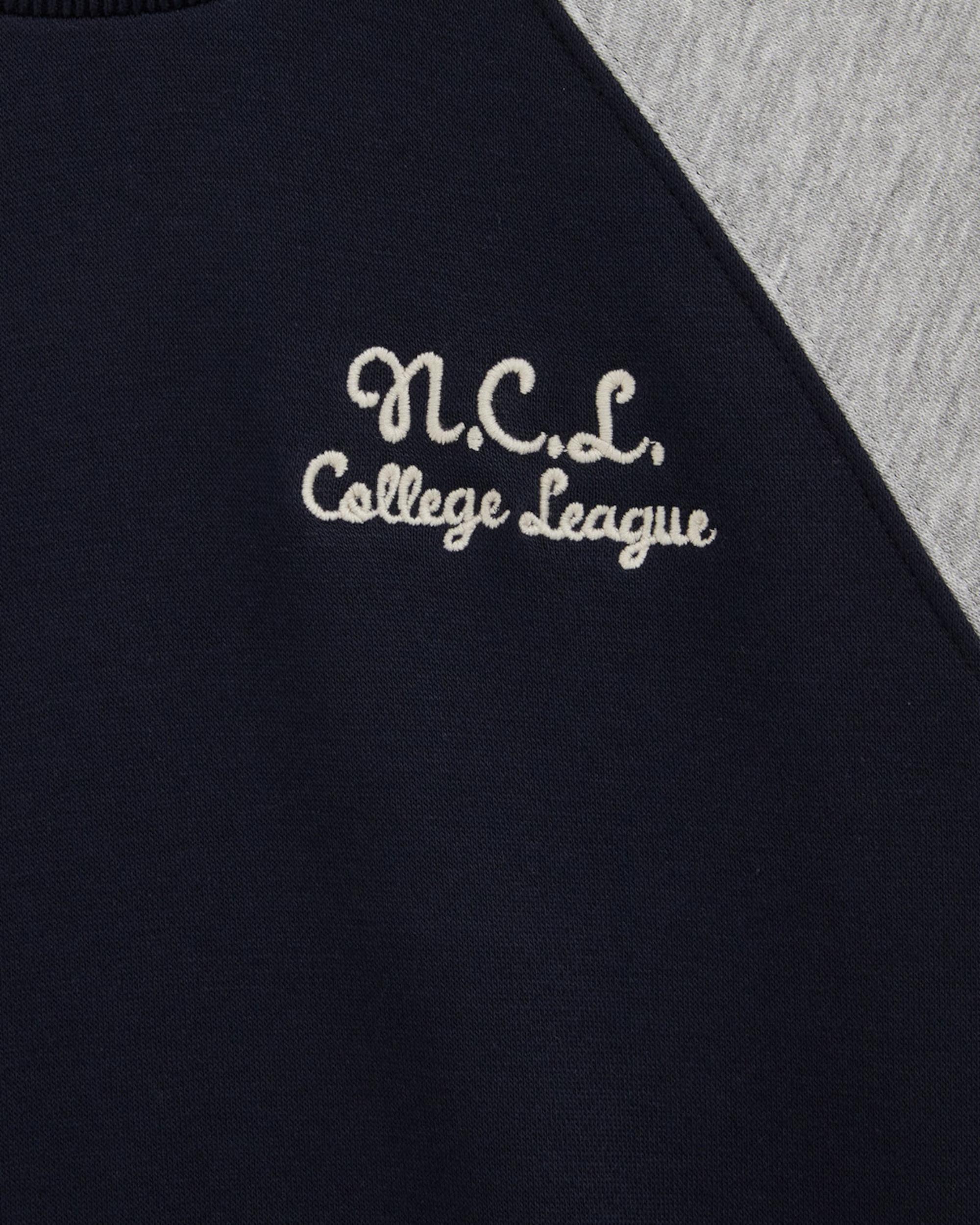 WE Fashion Megztinis be užsegimo tamsiai mėlyna jūros spalva / margai pilka / balta