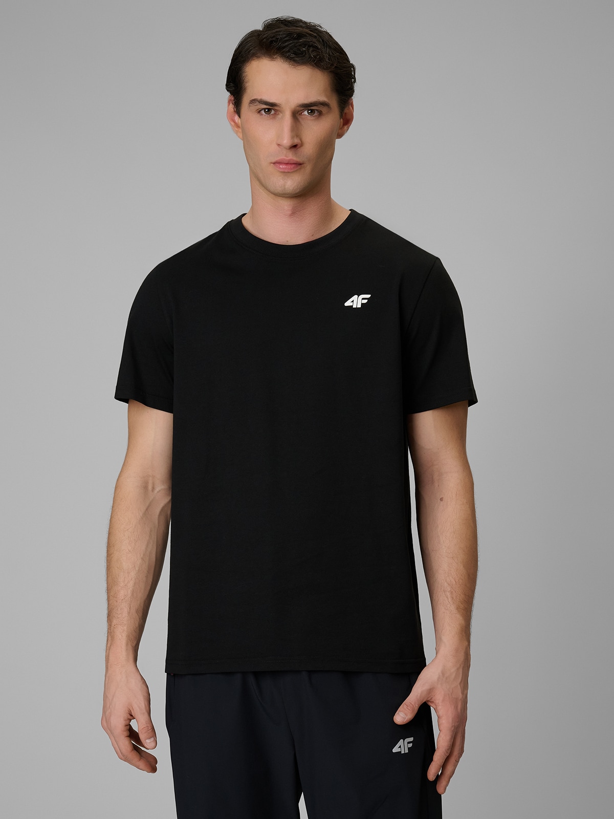 4F Reguliari vyriški marškinėliai be spaudos (3 vnt.) - juodi