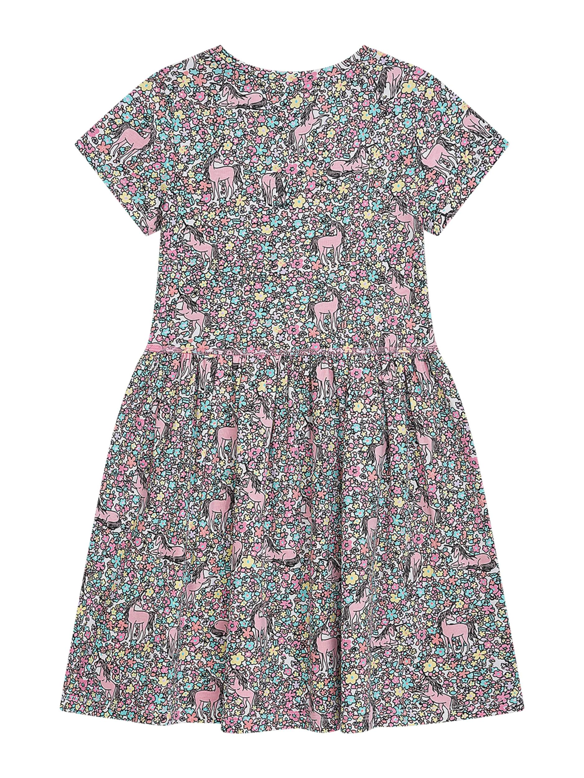 Danamade Suknelė šviesiai geltona / rožinė / juoda / balta