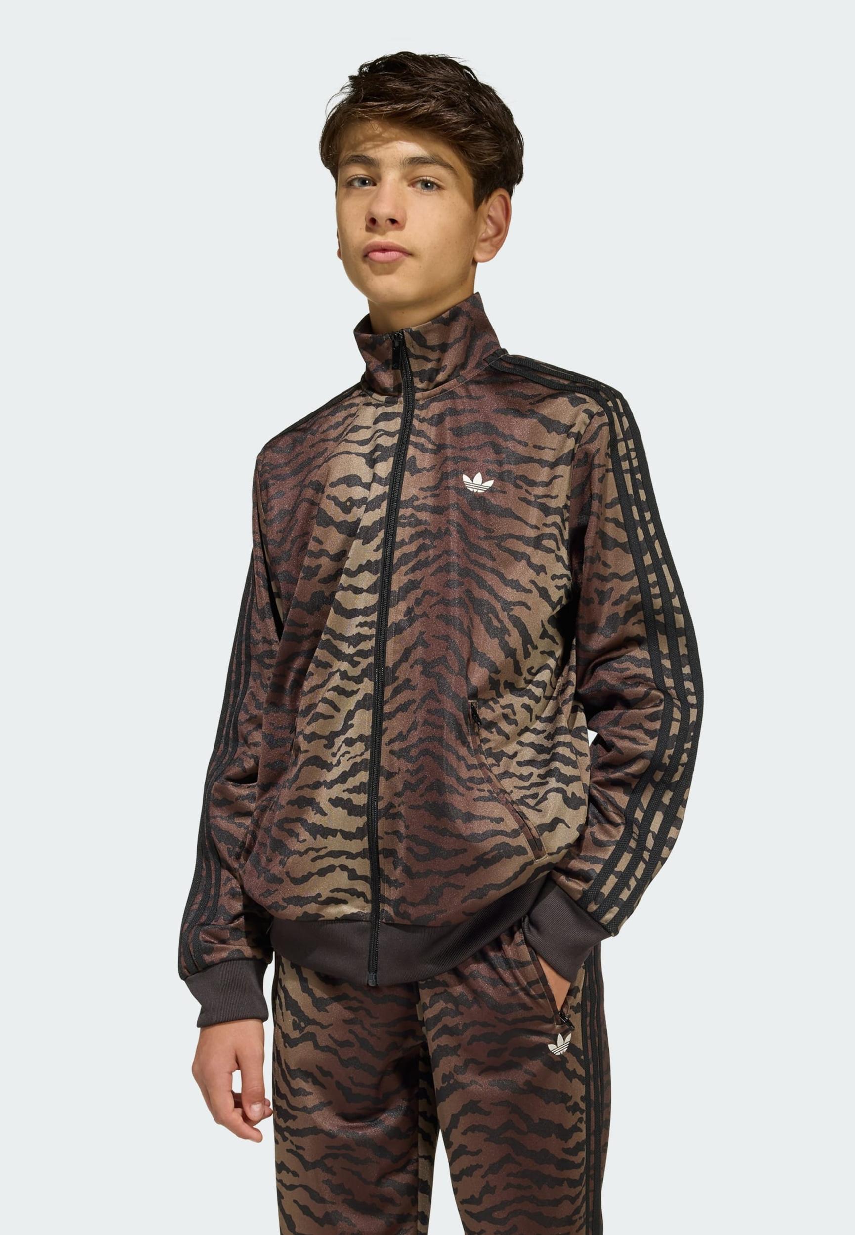 ADIDAS ORIGINALS Džemperis 'Firebird' ruda / kapučino spalva / juoda / balta