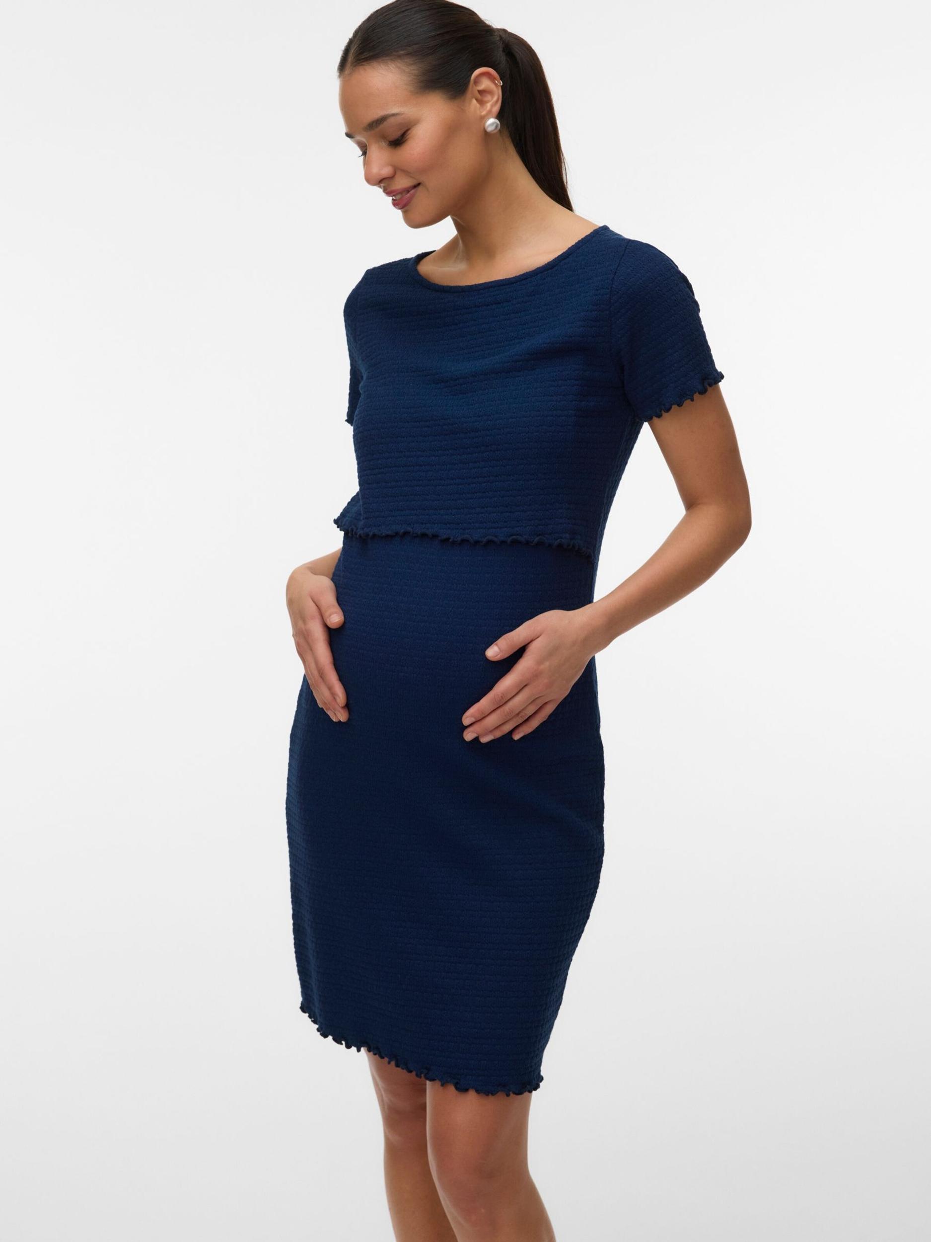 MAMALICIOUS Megzta suknelė 'MLMilly June' nakties mėlyna