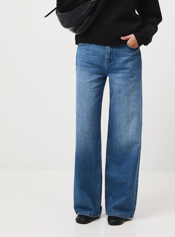 Plačių klešnių džinsai