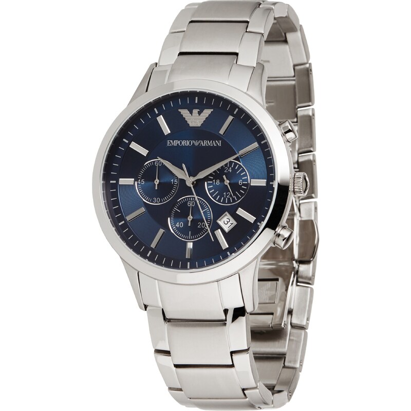 Emporio Armani Analoginis (įprasto dizaino) laikrodis 'AR2448' nakties mėlyna / sidabrinė