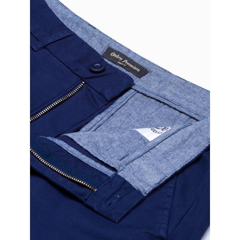 Ombre Clothing Vyriški chino šortai - tamsiai mėlyni V2 W243