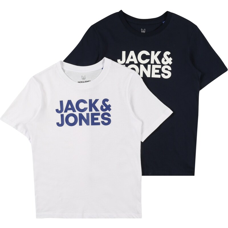 Jack & Jones Junior Marškinėliai mėlyna / nakties mėlyna / balta