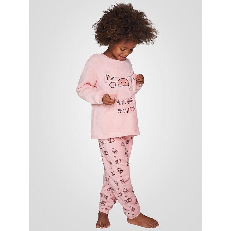 Muydemi minkšta vaikiška pižama "Oink Oink Pink - Brown"