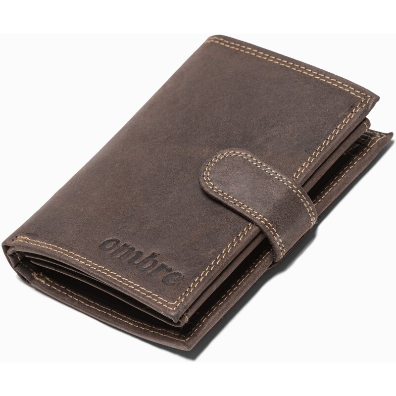 Ombre Clothing Men's leather wallet - brown A091