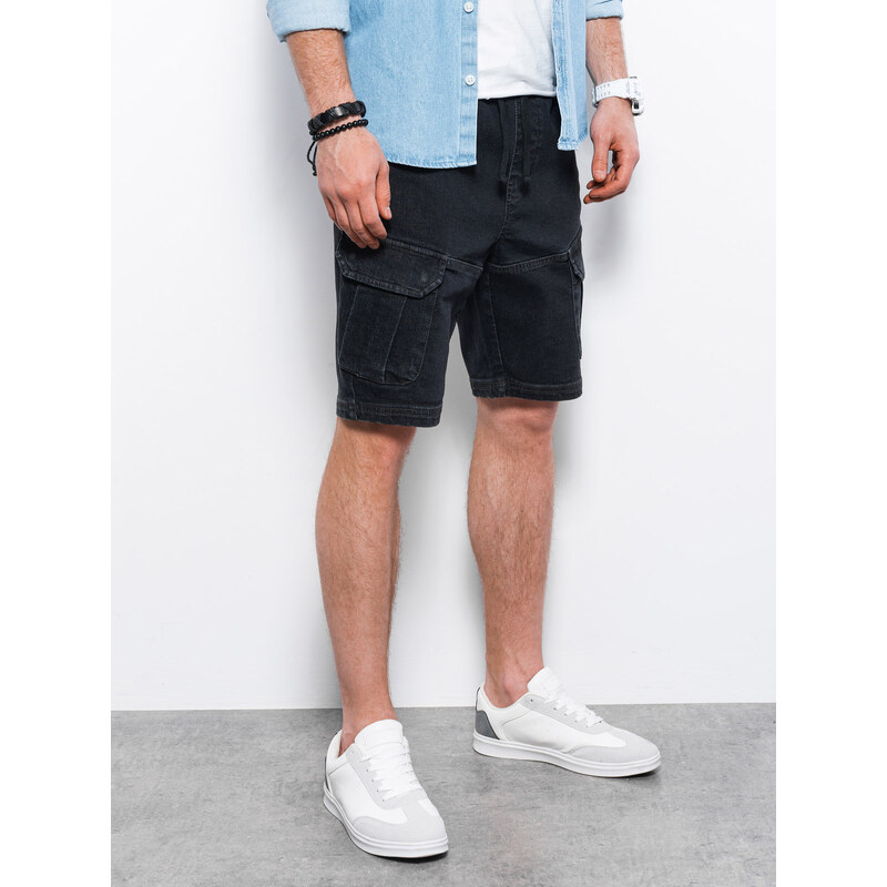 Ombre Clothing Vyriški džinsiniai šortai - grafito W362