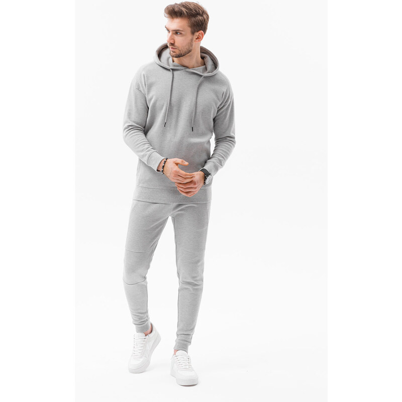Ombre Clothing Vyriškas džemperio ir kelnių rinkinys - pilkas melanžas Z49