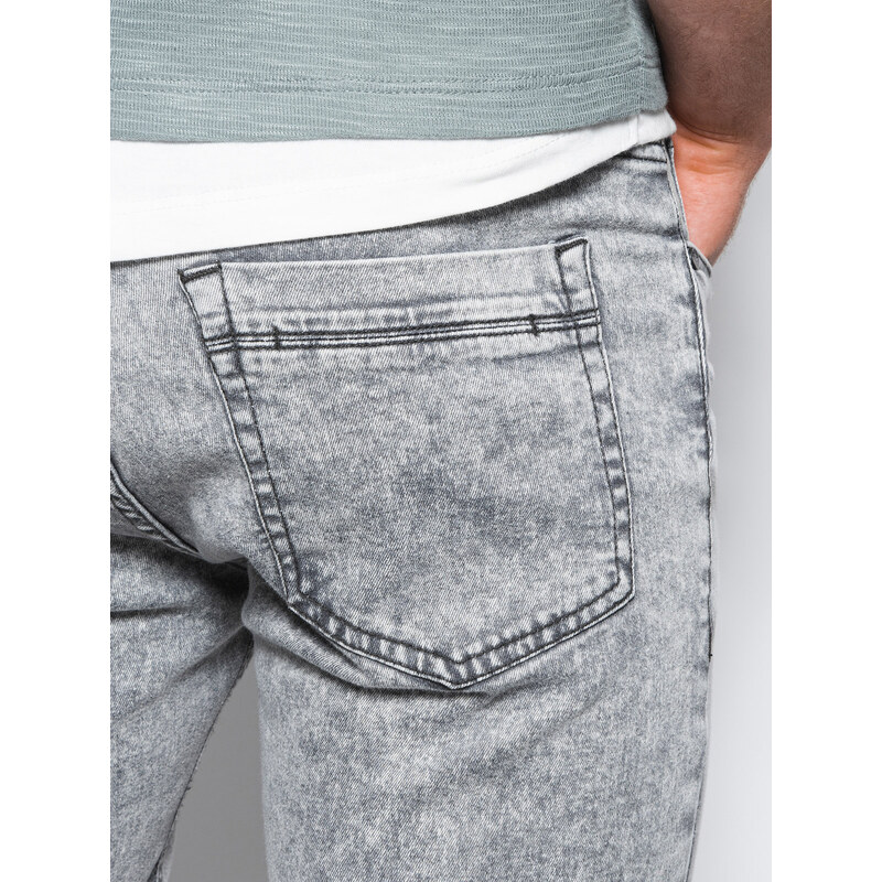 Ombre Clothing Vyriškos džinsinės kelnės SKINNY FIT - pilkos V1 P1062