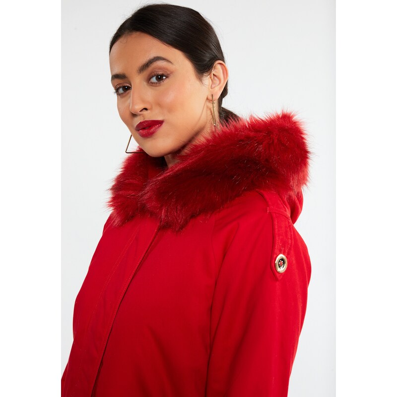 faina Žieminis paltas 'Minya' raudona
