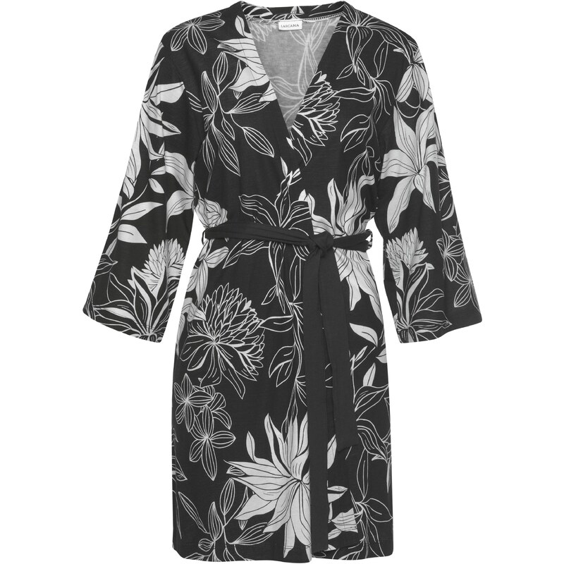LASCANA Kimono juoda / balta