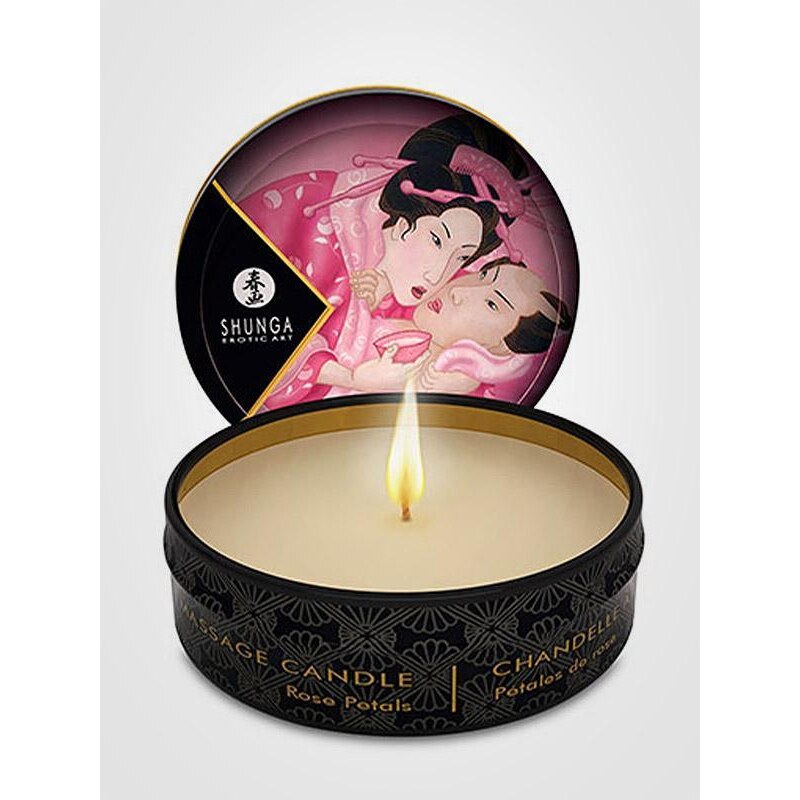 Shunga masažo žvakė "Vela 30ml Rose Petails"